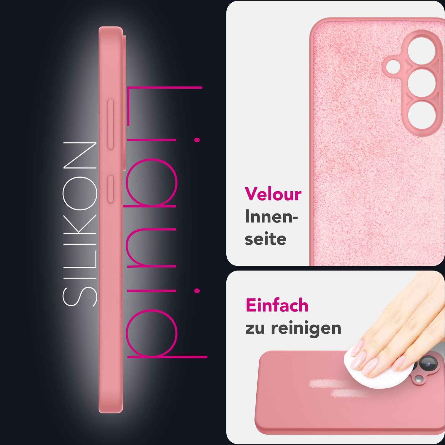 NALIA Phoenix für Samsung Galaxy S25 Hülle, Abwischbare Weiche Schutzhülle aus Flüssigsilikon, Mikrofaser Innenfutter, Rutschfeste Handyhülle, Seidige Silikonhülle