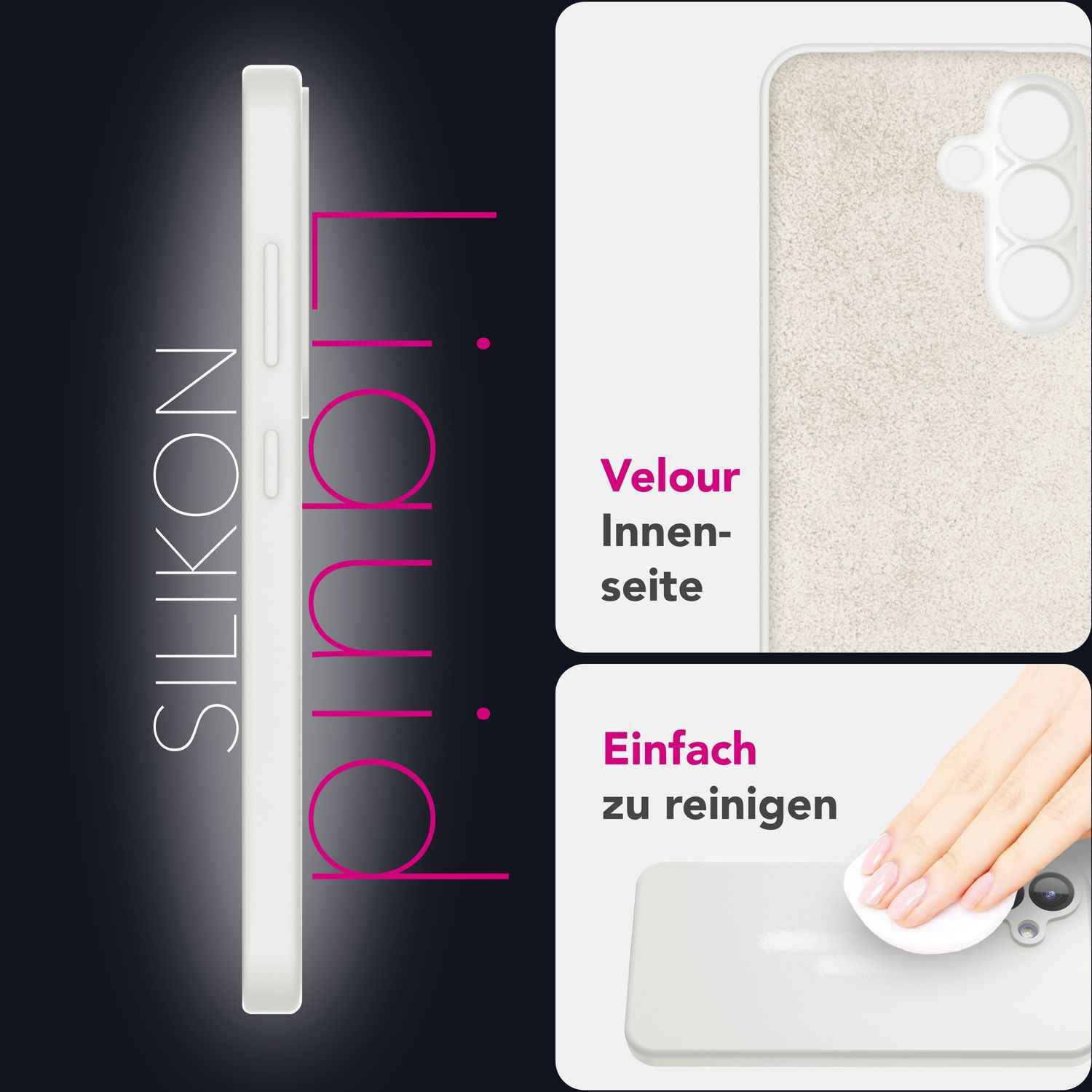 NALIA Phoenix für Samsung Galaxy S25 Hülle, Abwischbare Weiche Schutzhülle aus Flüssigsilikon, Mikrofaser Innenfutter, Rutschfeste Handyhülle, Seidige Silikonhülle
