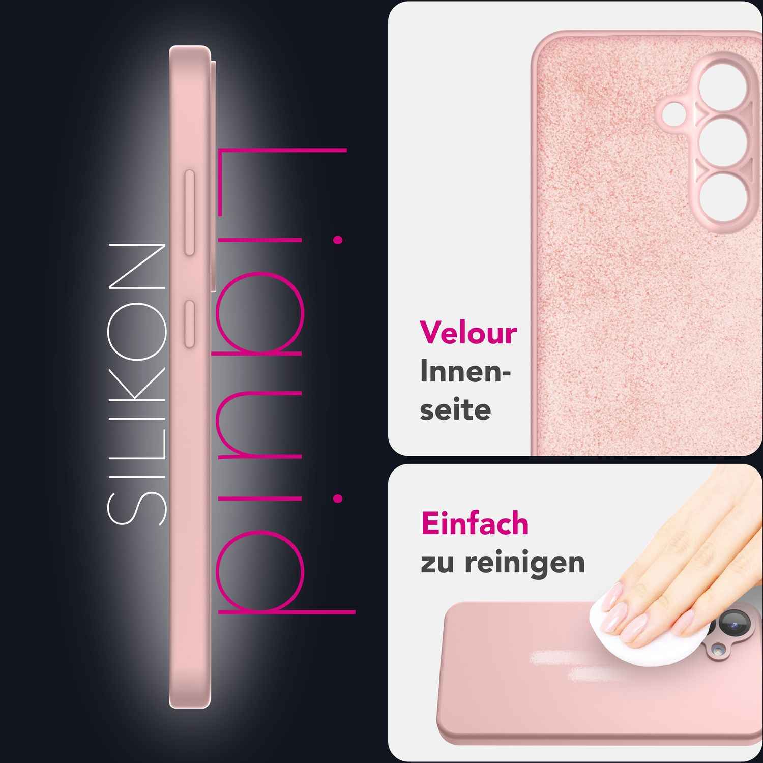 NALIA Phoenix für Samsung Galaxy S25 Hülle, Abwischbare Weiche Schutzhülle aus Flüssigsilikon, Mikrofaser Innenfutter, Rutschfeste Handyhülle, Seidige Silikonhülle