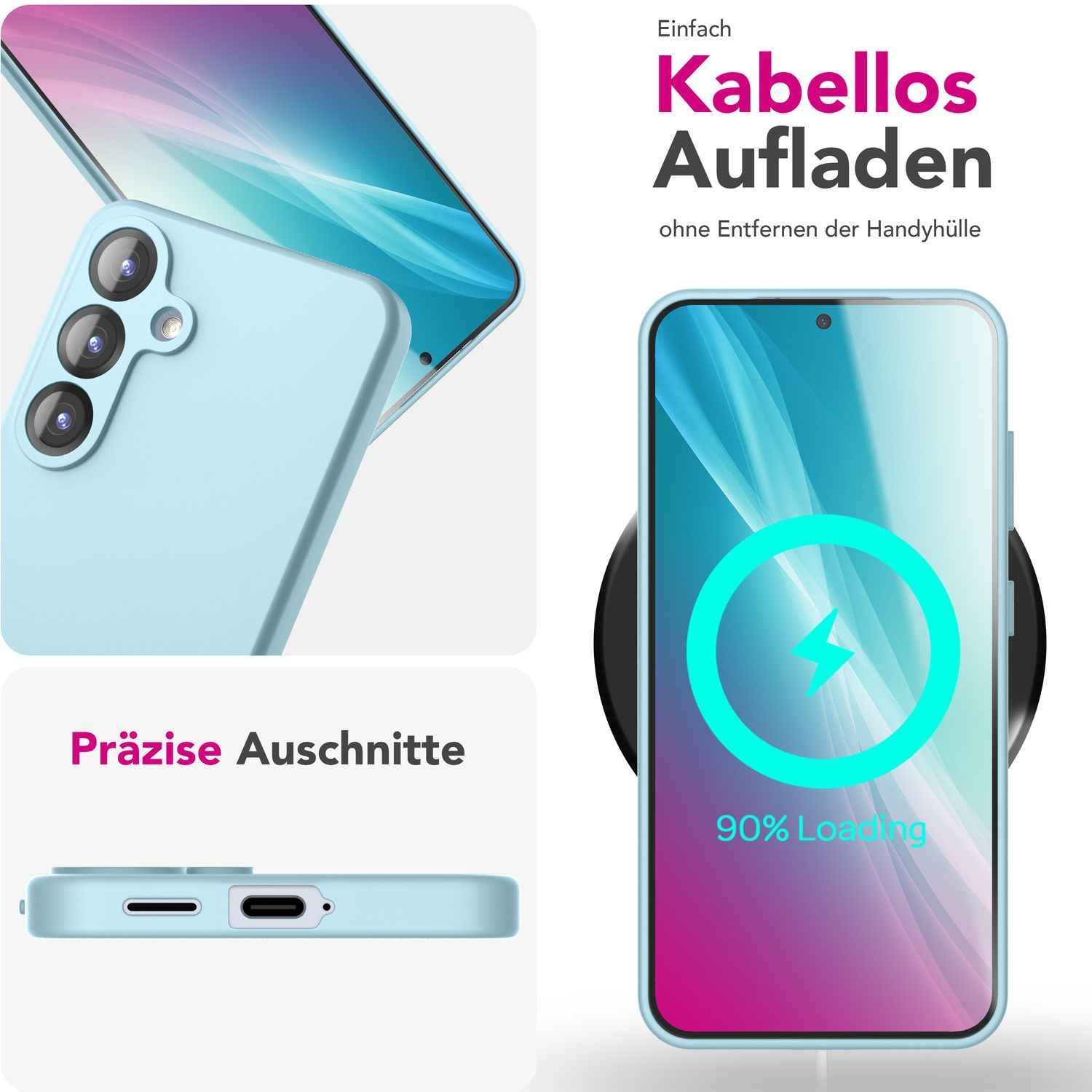 NALIA Phoenix für Samsung Galaxy S25 Plus Hülle, Abwischbare Geschmeidige Flüssigsilikon Handyhülle, Inneres Mikrofaser-Futter, Samtig Weiche Silikon Schutzhülle