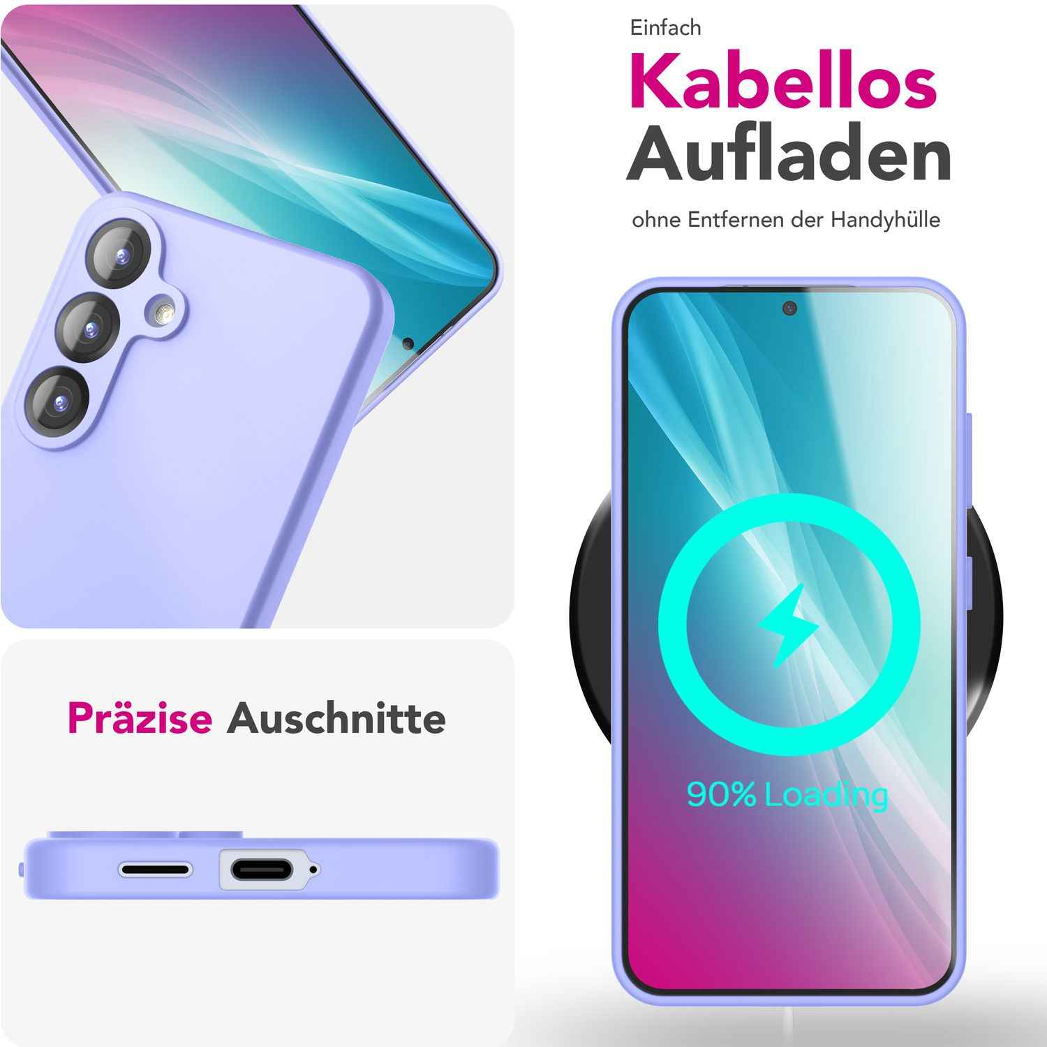 NALIA Phoenix für Samsung Galaxy S25 Plus Hülle, Abwischbare Geschmeidige Flüssigsilikon Handyhülle, Inneres Mikrofaser-Futter, Samtig Weiche Silikon Schutzhülle
