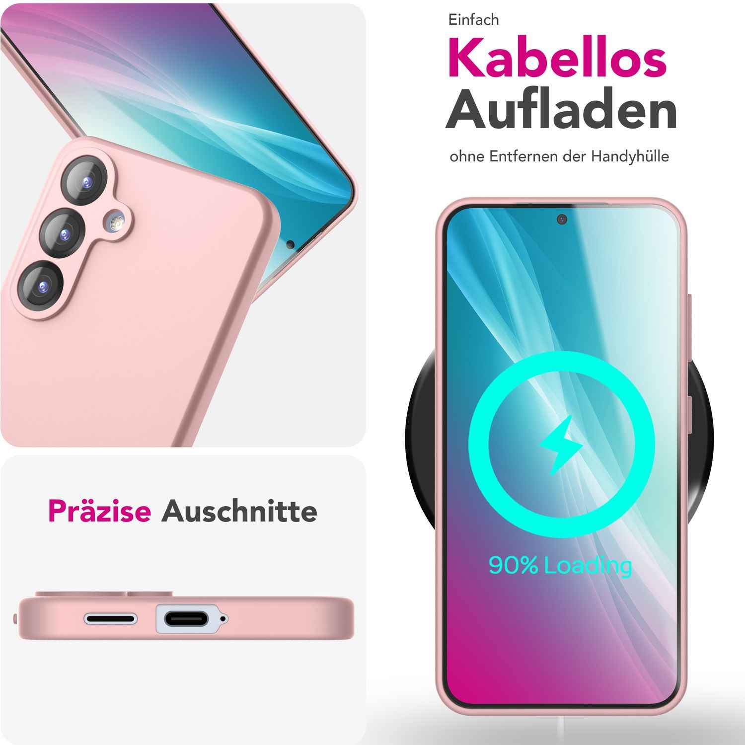 NALIA Phoenix für Samsung Galaxy S25 Plus Hülle, Abwischbare Geschmeidige Flüssigsilikon Handyhülle, Inneres Mikrofaser-Futter, Samtig Weiche Silikon Schutzhülle