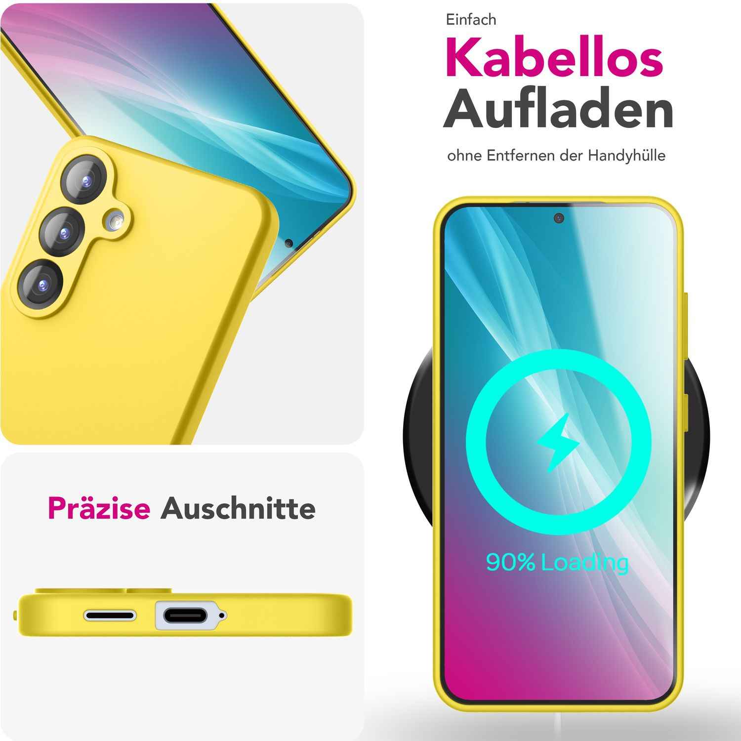 NALIA Phoenix für Samsung Galaxy S25 Plus Hülle, Abwischbare Geschmeidige Flüssigsilikon Handyhülle, Inneres Mikrofaser-Futter, Samtig Weiche Silikon Schutzhülle