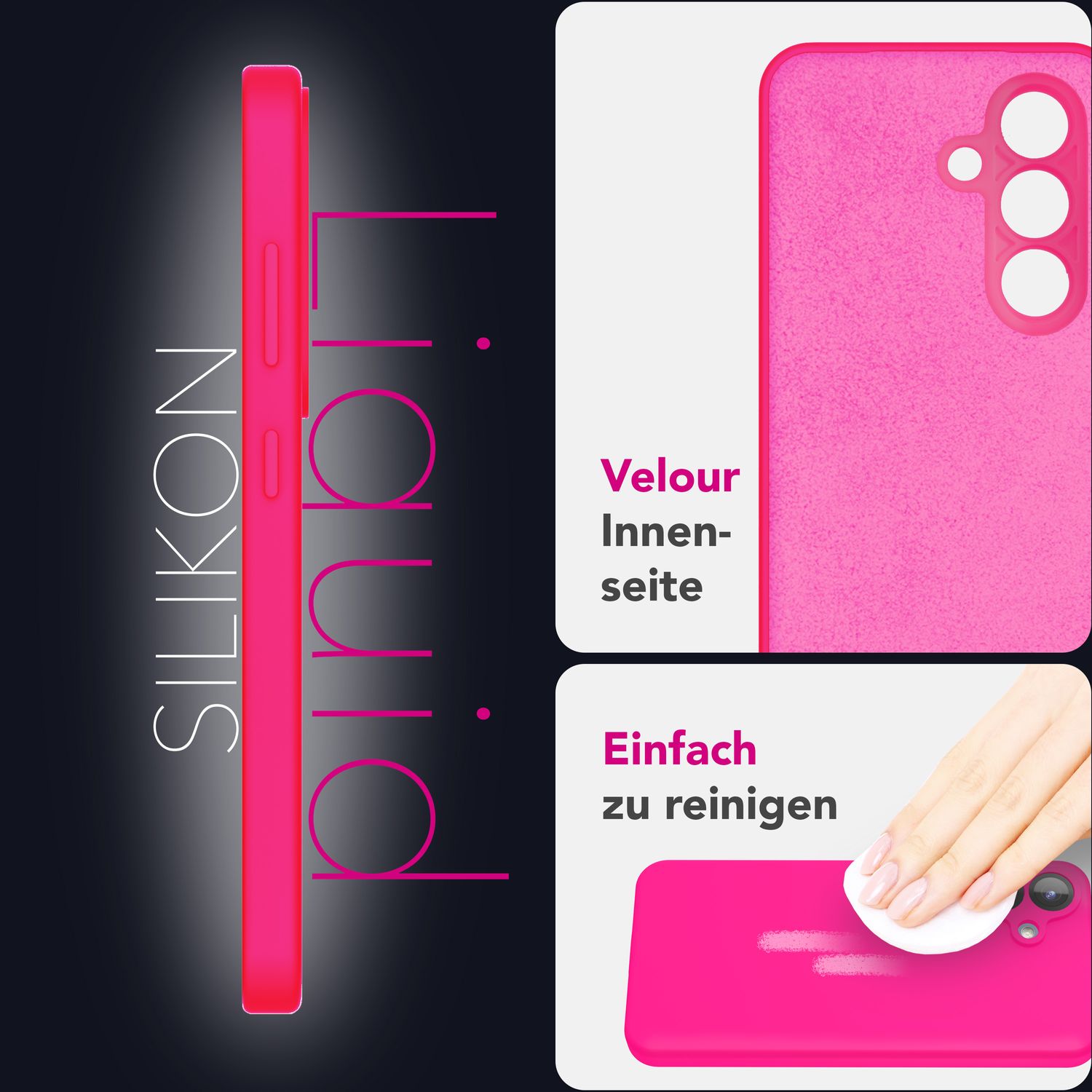 Silikonhülle für Samsung Galaxy S25 Plus Flüssigsilikon abwischbar
