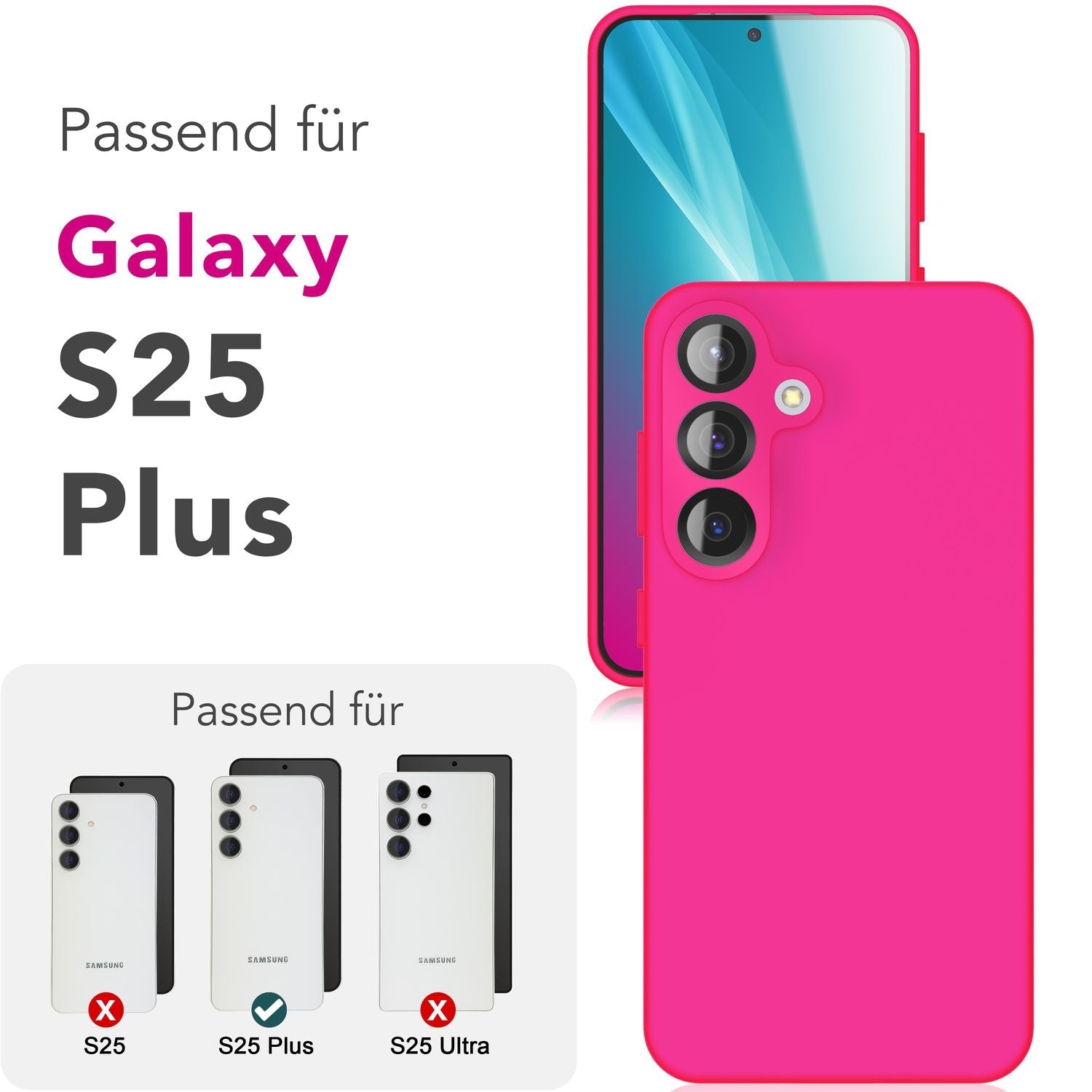 Silikonhülle für Samsung Galaxy S25 Plus Flüssigsilikon abwischbar