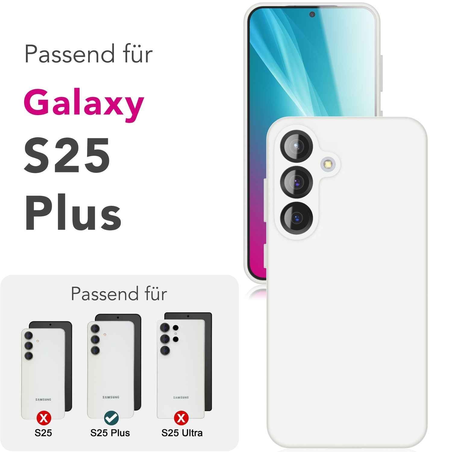 NALIA Phoenix für Samsung Galaxy S25 Plus Hülle, Abwischbare Geschmeidige Flüssigsilikon Handyhülle, Inneres Mikrofaser-Futter, Samtig Weiche Silikon Schutzhülle