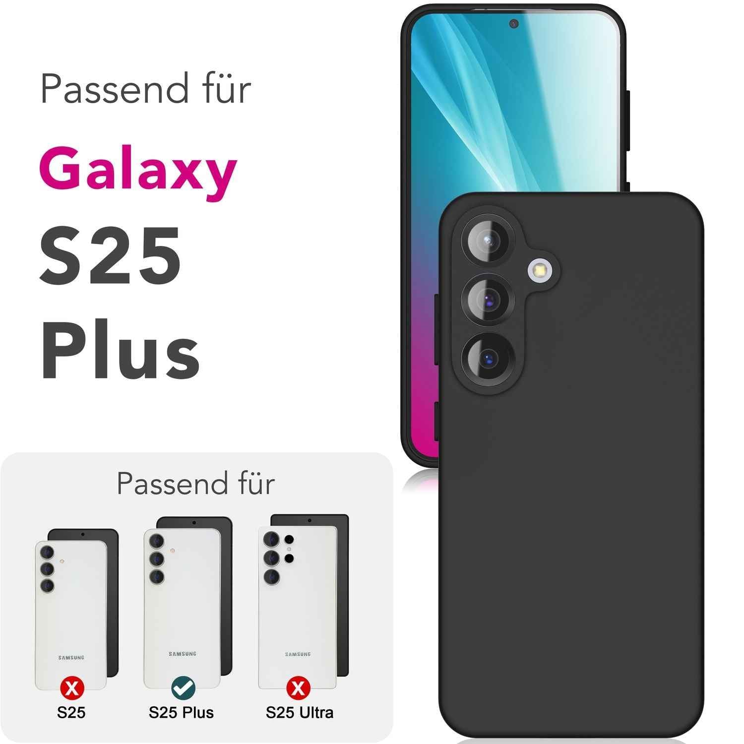 NALIA Phoenix für Samsung Galaxy S25 Plus Hülle, Abwischbare Geschmeidige Flüssigsilikon Handyhülle, Inneres Mikrofaser-Futter, Samtig Weiche Silikon Schutzhülle