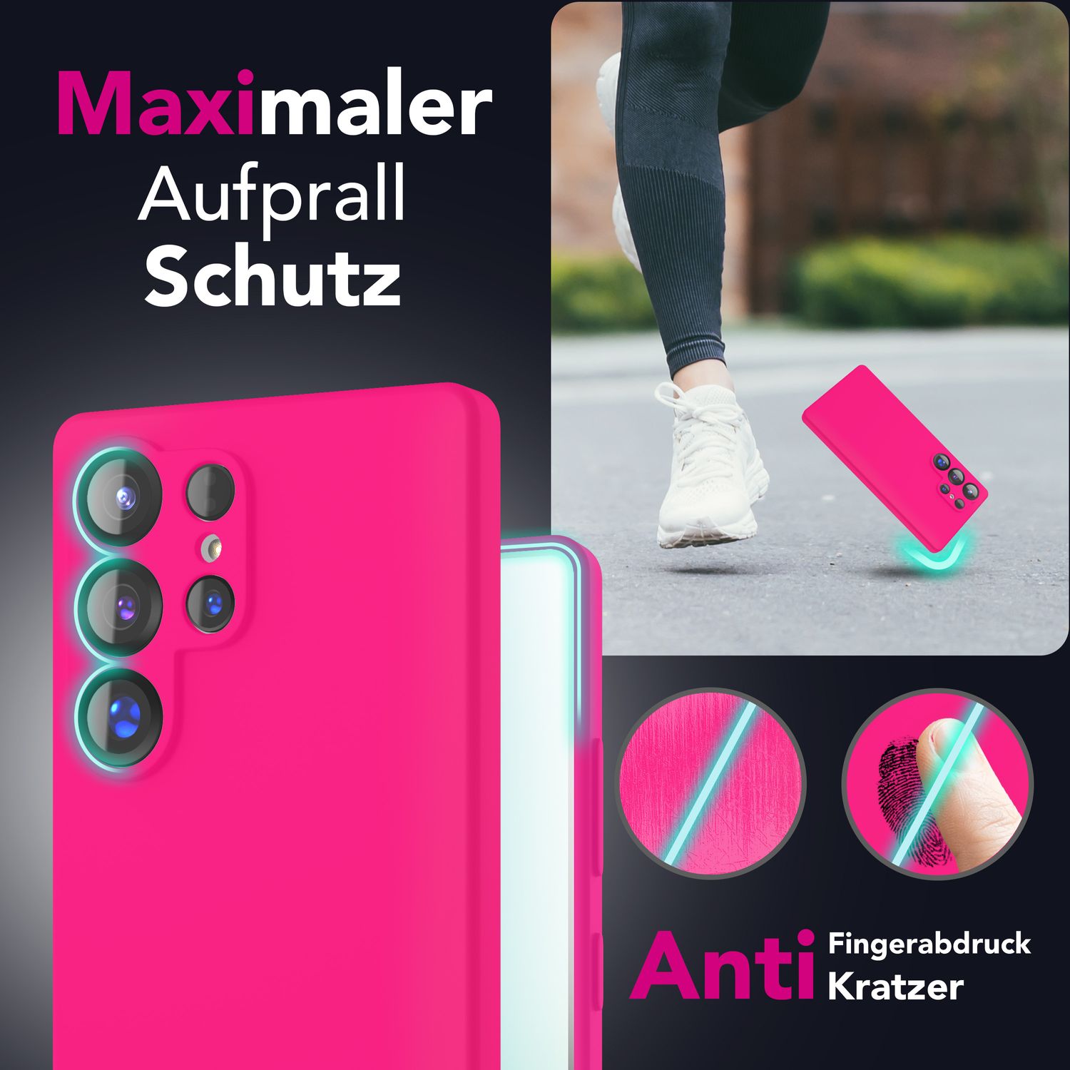 Silikonhülle für Samsung Galaxy S25 Ultra Flüssigsilikon samt-weich abwischbar