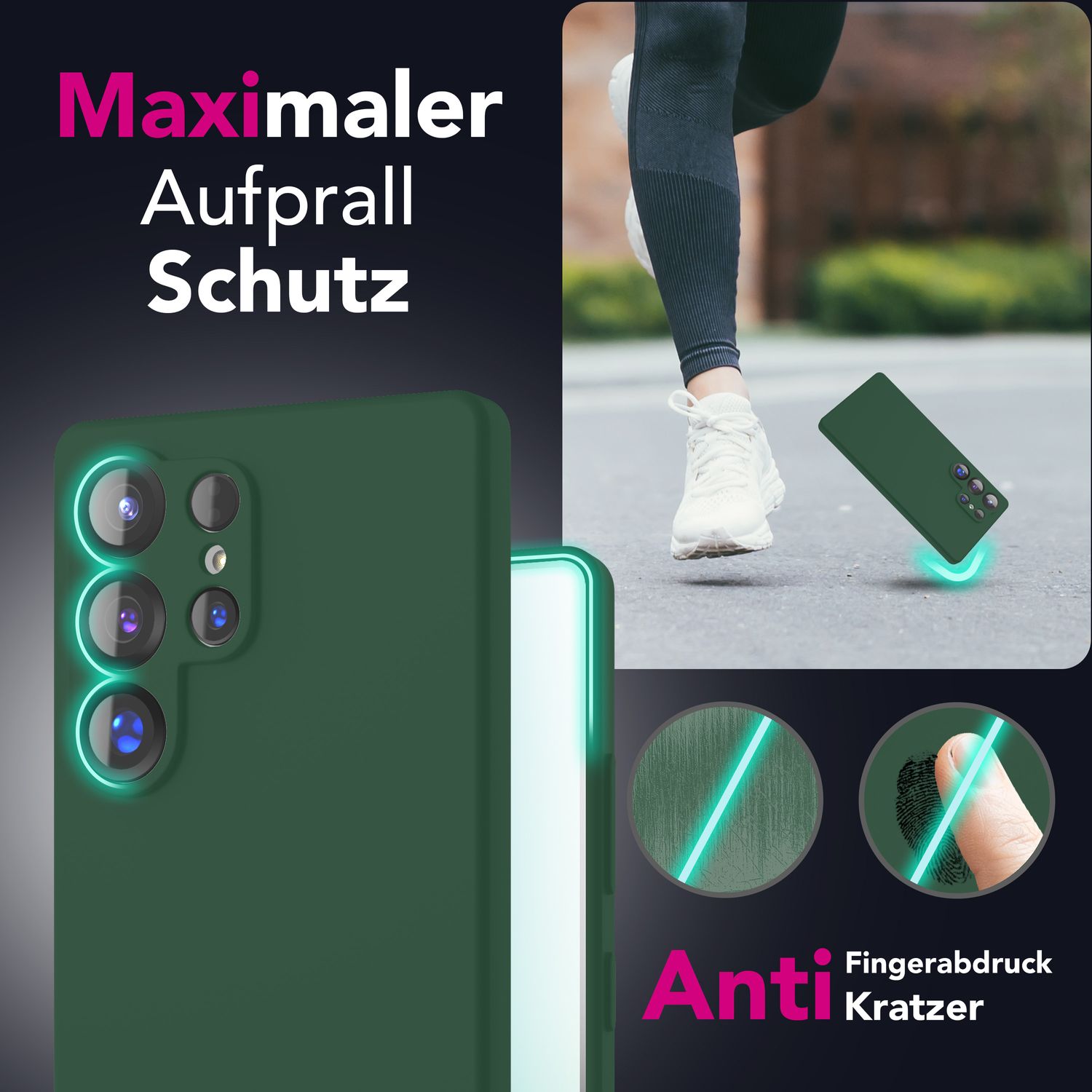 Silikonhülle für Samsung Galaxy S25 Ultra Flüssigsilikon samt-weich abwischbar