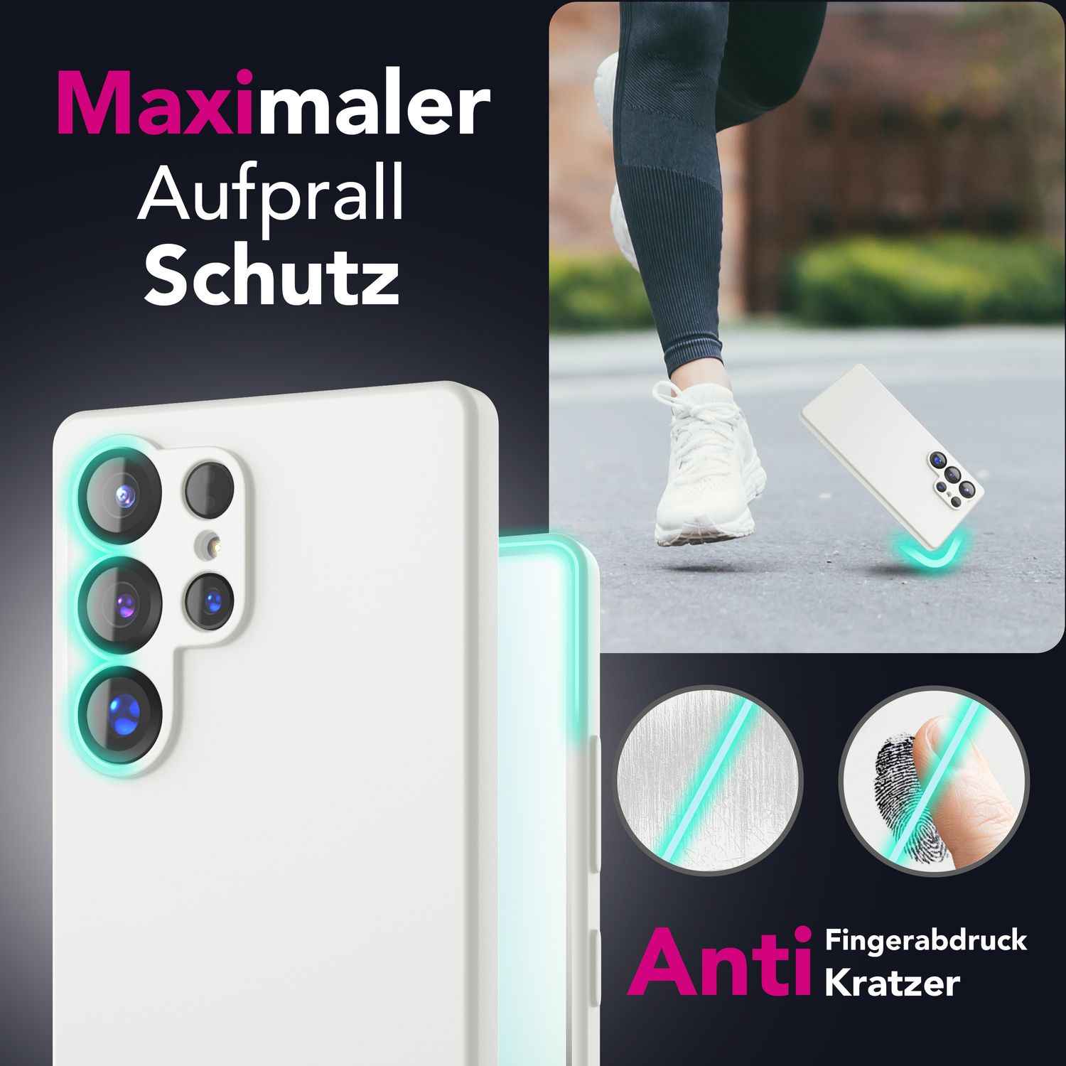 NALIA Phoenix für Samsung Galaxy S25 Ultra Hülle, Abwischbare Samt-Weiche Flüssigsilikon Handyhülle, Mikrofaser-Innenfutter, Dünne Rutschfeste Silikon Schutzhülle