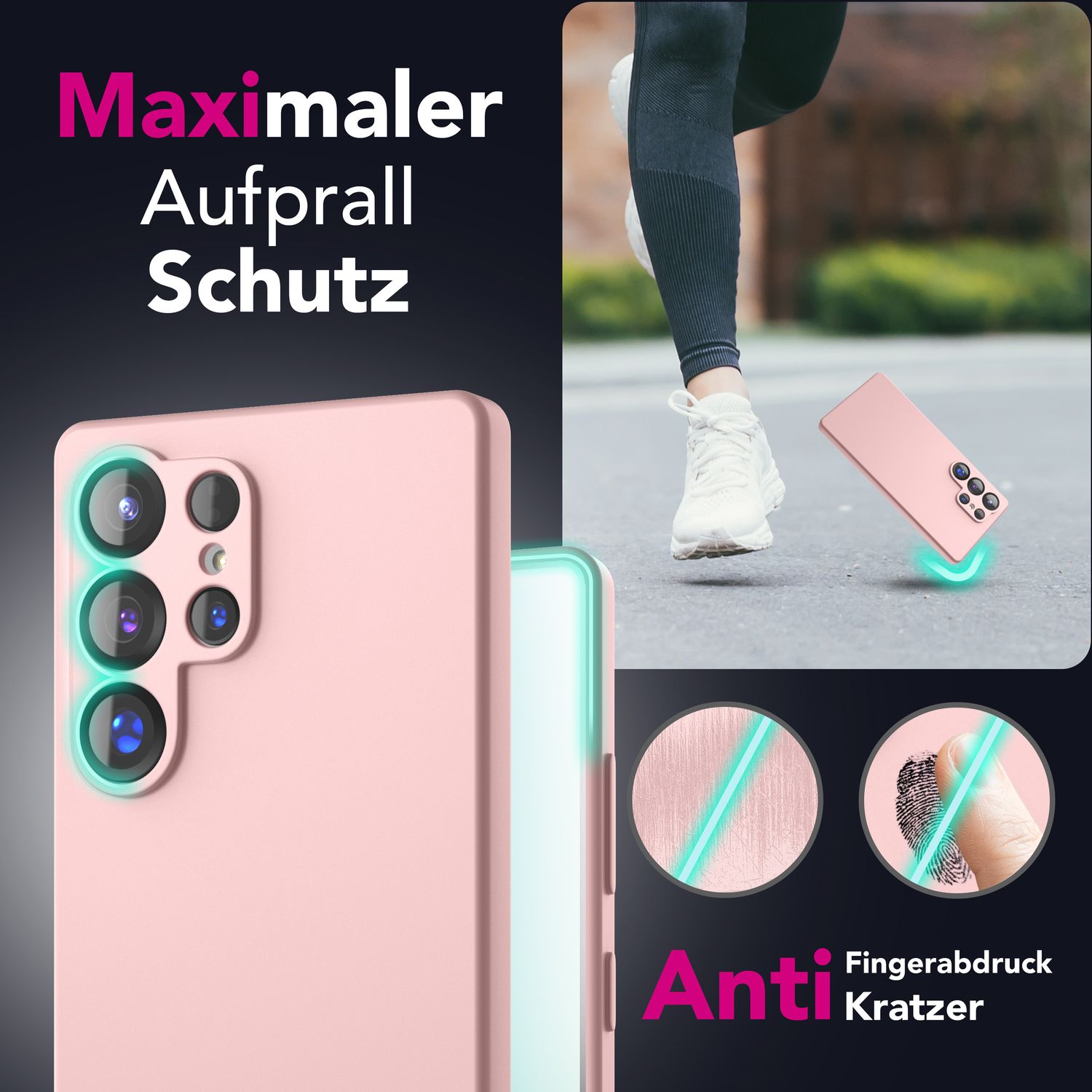 Silikonhülle für Samsung Galaxy S25 Ultra Flüssigsilikon samt-weich abwischbar