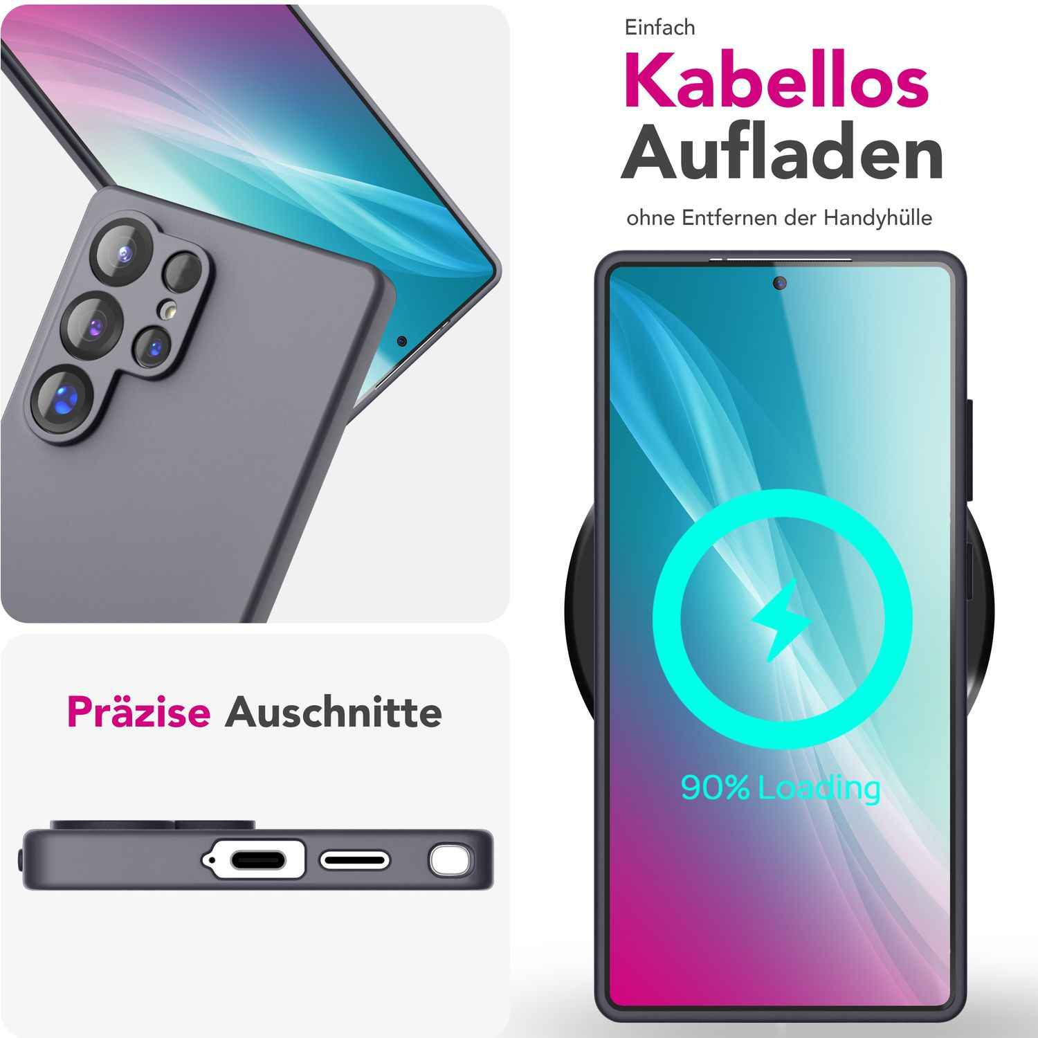 NALIA Phoenix für Samsung Galaxy S25 Ultra Hülle, Abwischbare Samt-Weiche Flüssigsilikon Handyhülle, Mikrofaser-Innenfutter, Dünne Rutschfeste Silikon Schutzhülle