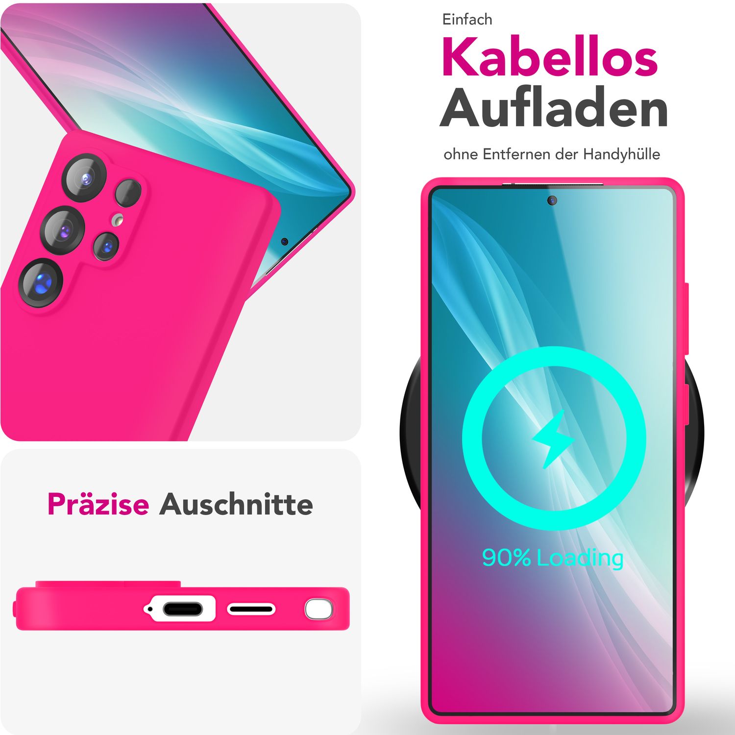 Silikonhülle für Samsung Galaxy S25 Ultra Flüssigsilikon samt-weich abwischbar