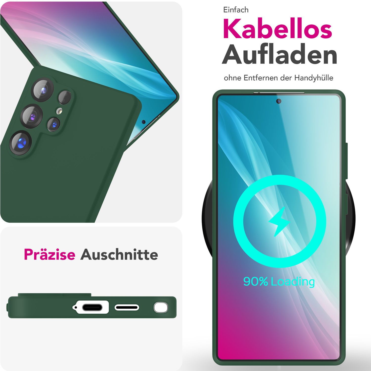 Silikonhülle für Samsung Galaxy S25 Ultra Flüssigsilikon samt-weich abwischbar
