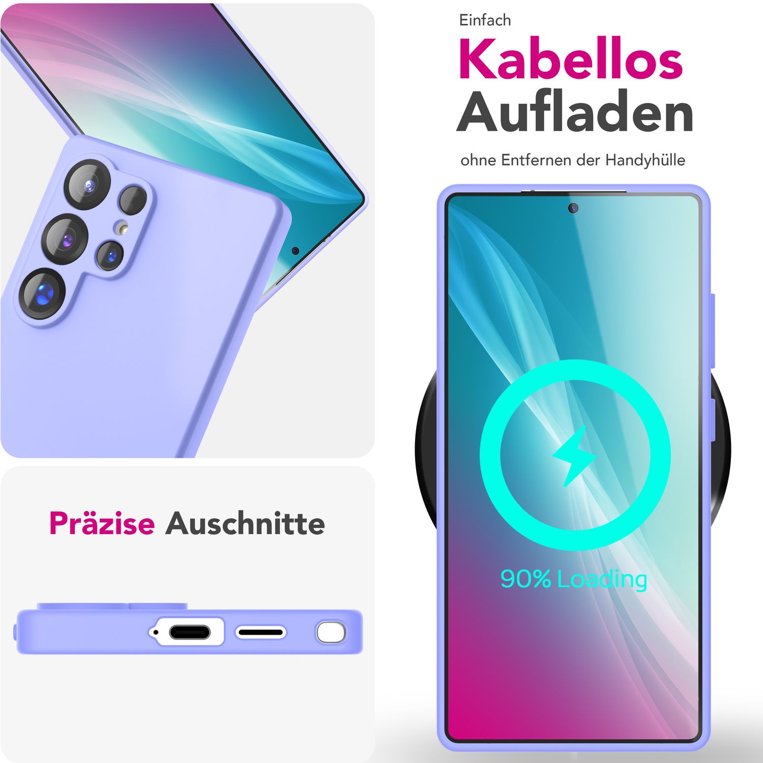 Silikonhülle für Samsung Galaxy S25 Ultra Flüssigsilikon samt-weich abwischbar
