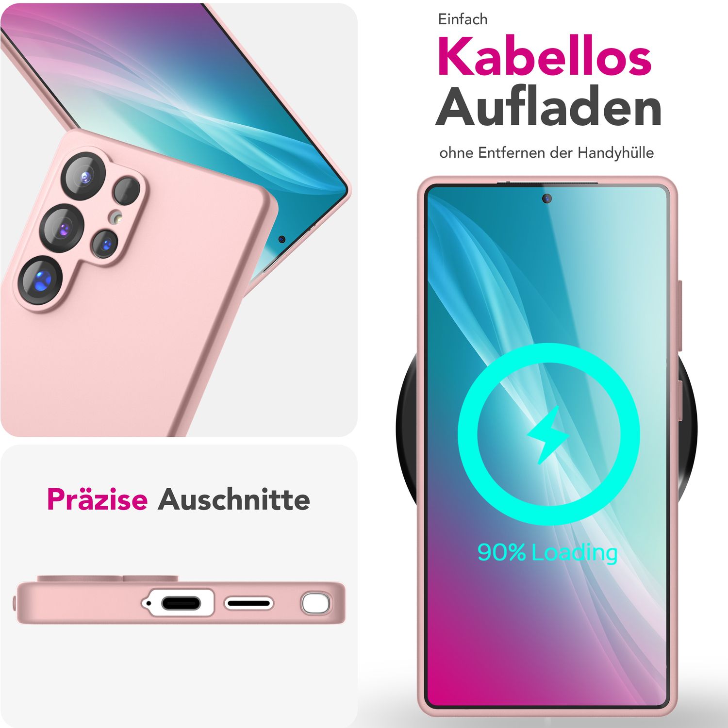 Silikonhülle für Samsung Galaxy S25 Ultra Flüssigsilikon samt-weich abwischbar