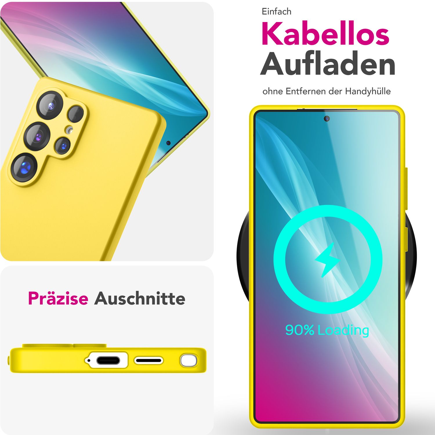 Silikonhülle für Samsung Galaxy S25 Ultra Flüssigsilikon samt-weich abwischbar