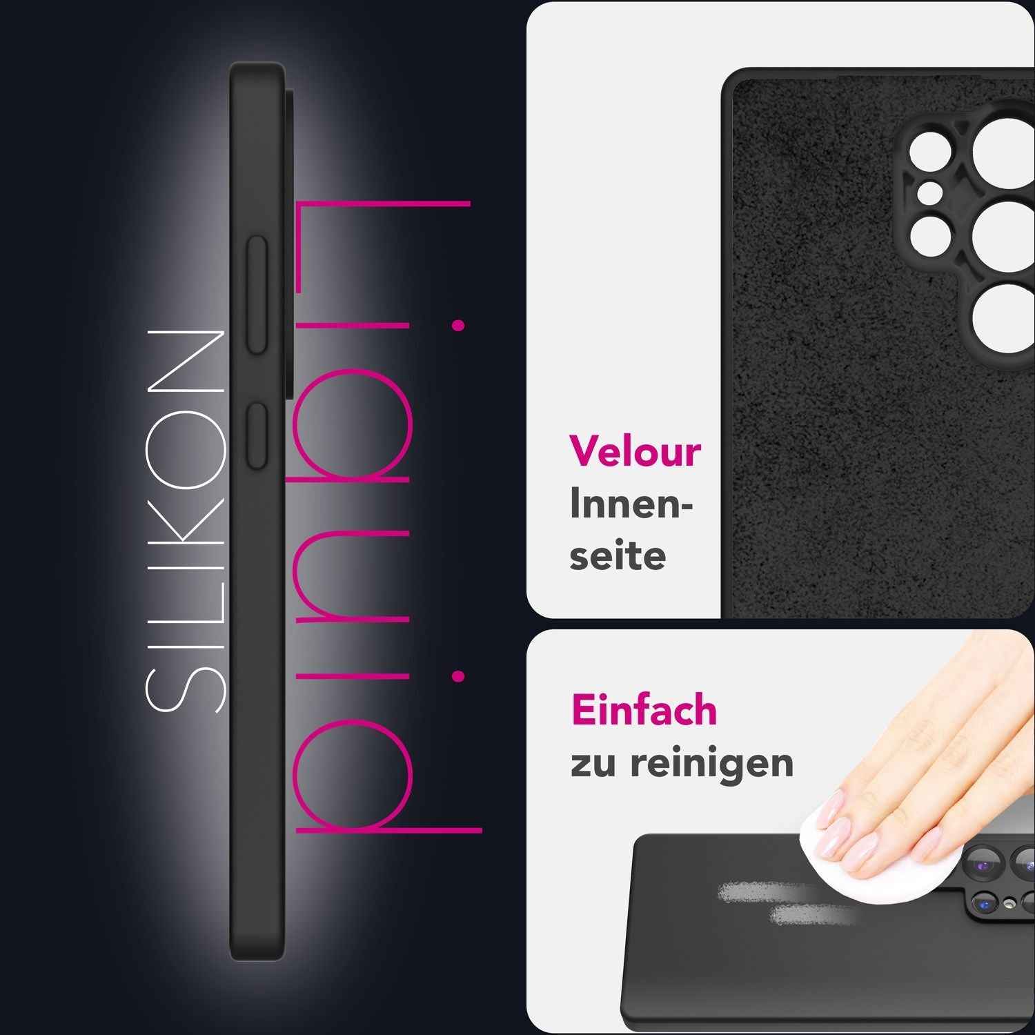NALIA Phoenix für Samsung Galaxy S25 Ultra Hülle, Abwischbare Samt-Weiche Flüssigsilikon Handyhülle, Mikrofaser-Innenfutter, Dünne Rutschfeste Silikon Schutzhülle