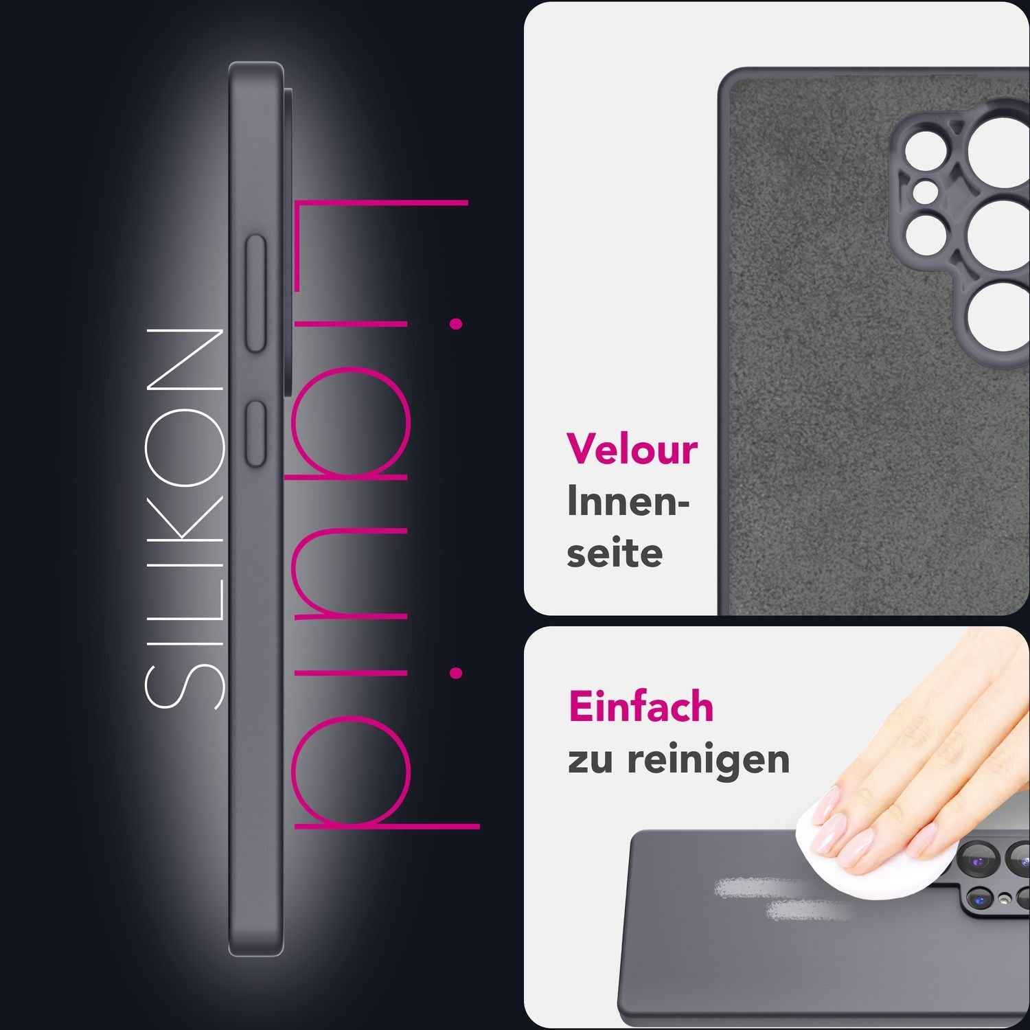 NALIA Phoenix für Samsung Galaxy S25 Ultra Hülle, Abwischbare Samt-Weiche Flüssigsilikon Handyhülle, Mikrofaser-Innenfutter, Dünne Rutschfeste Silikon Schutzhülle