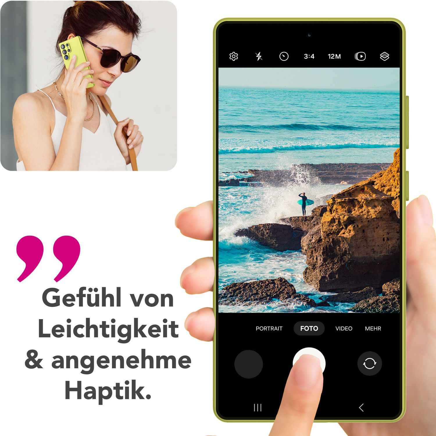NALIA Phoenix für Samsung Galaxy S25 Ultra Hülle, Abwischbare Samt-Weiche Flüssigsilikon Handyhülle, Mikrofaser-Innenfutter, Dünne Rutschfeste Silikon Schutzhülle