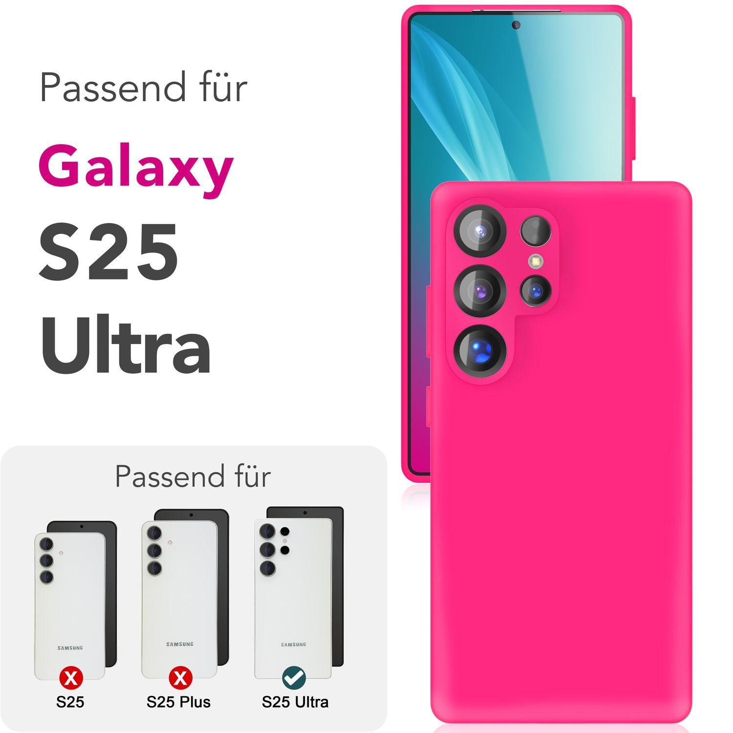 Silikonhülle für Samsung Galaxy S25 Ultra Flüssigsilikon samt-weich abwischbar