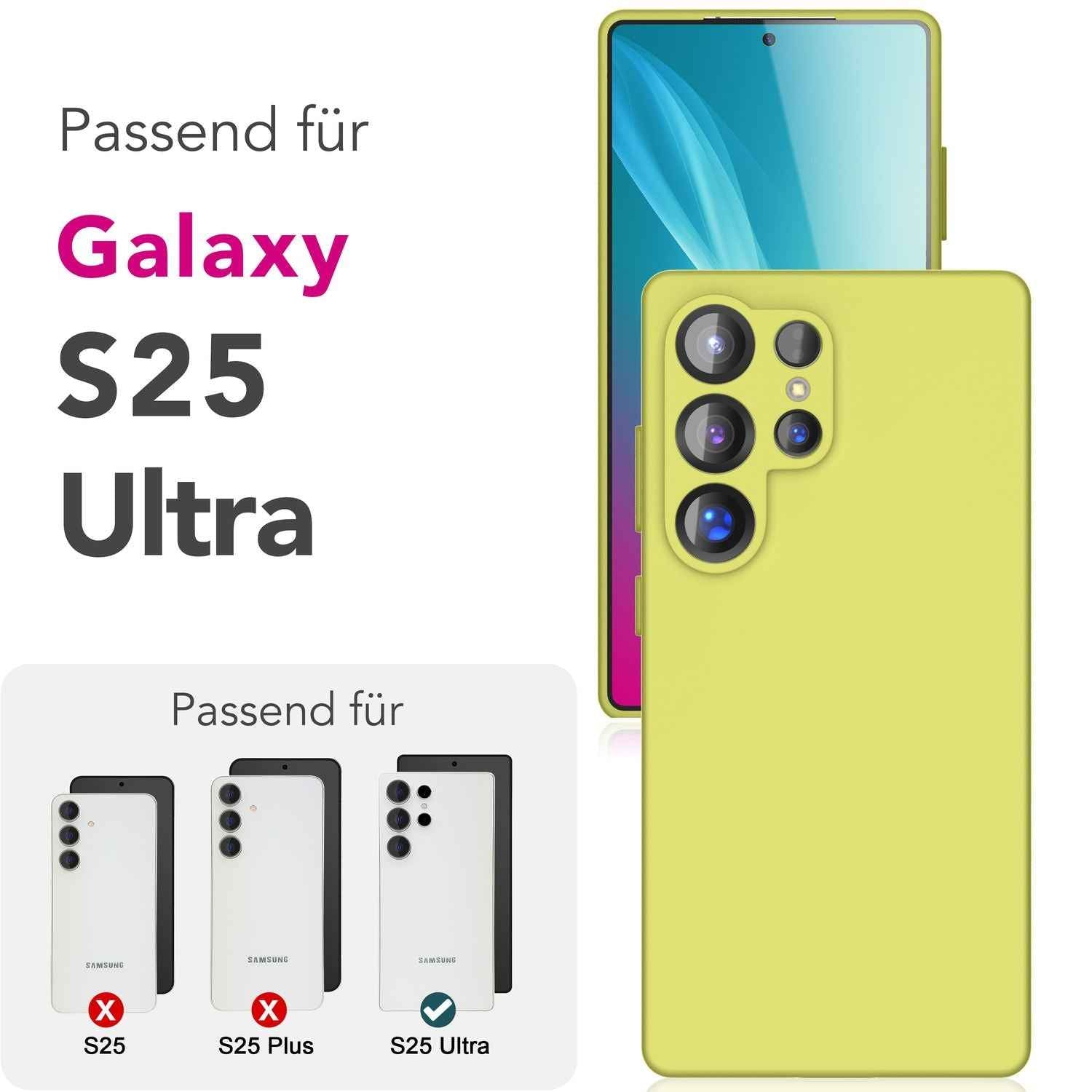 NALIA Phoenix für Samsung Galaxy S25 Ultra Hülle, Abwischbare Samt-Weiche Flüssigsilikon Handyhülle, Mikrofaser-Innenfutter, Dünne Rutschfeste Silikon Schutzhülle