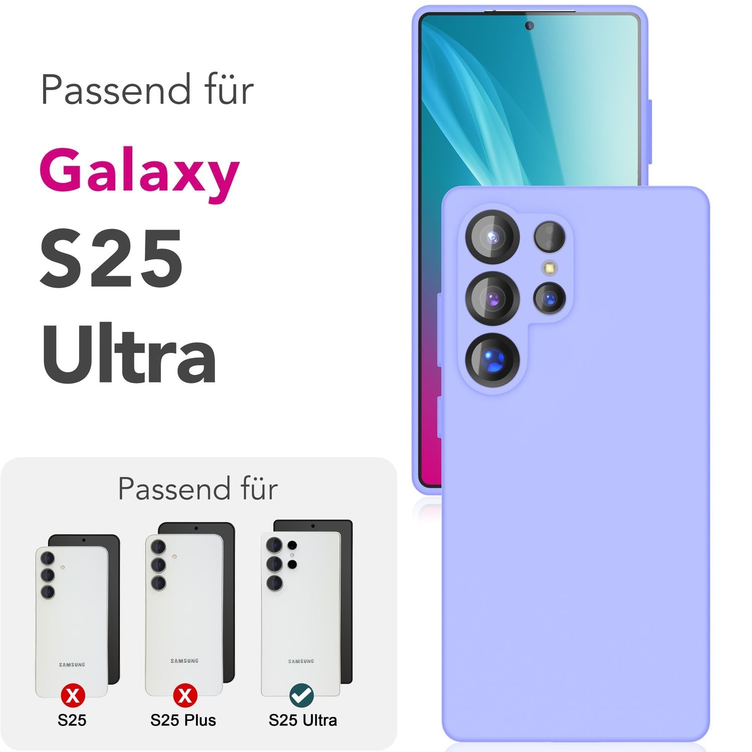 Silikonhülle für Samsung Galaxy S25 Ultra Flüssigsilikon samt-weich abwischbar