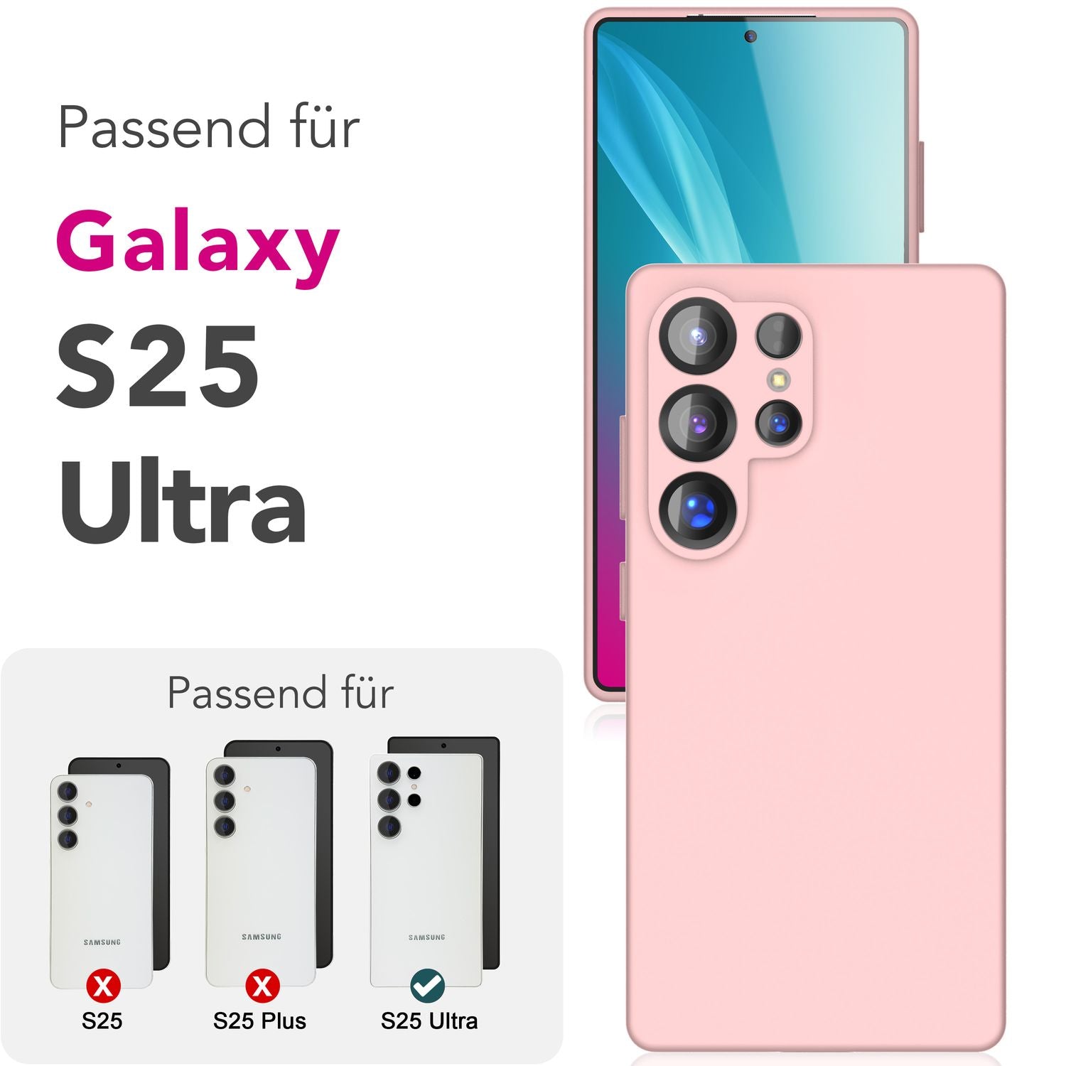 Silikonhülle für Samsung Galaxy S25 Ultra Flüssigsilikon samt-weich abwischbar