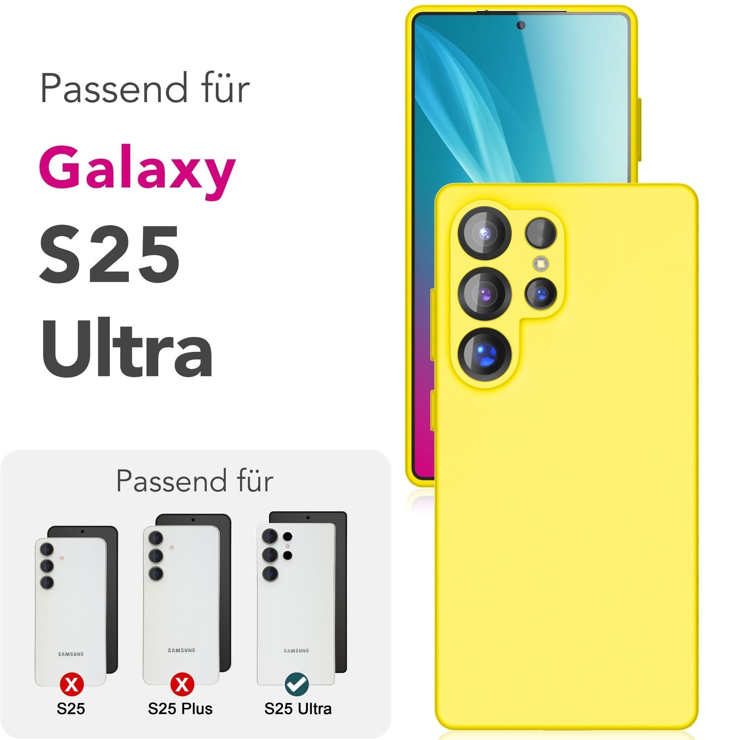 Silikonhülle für Samsung Galaxy S25 Ultra Flüssigsilikon samt-weich abwischbar