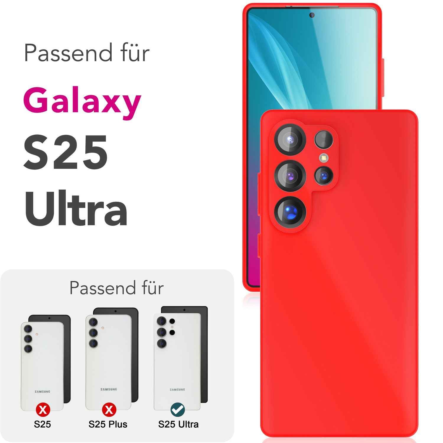 NALIA Phoenix für Samsung Galaxy S25 Ultra Hülle, Abwischbare Samt-Weiche Flüssigsilikon Handyhülle, Mikrofaser-Innenfutter, Dünne Rutschfeste Silikon Schutzhülle