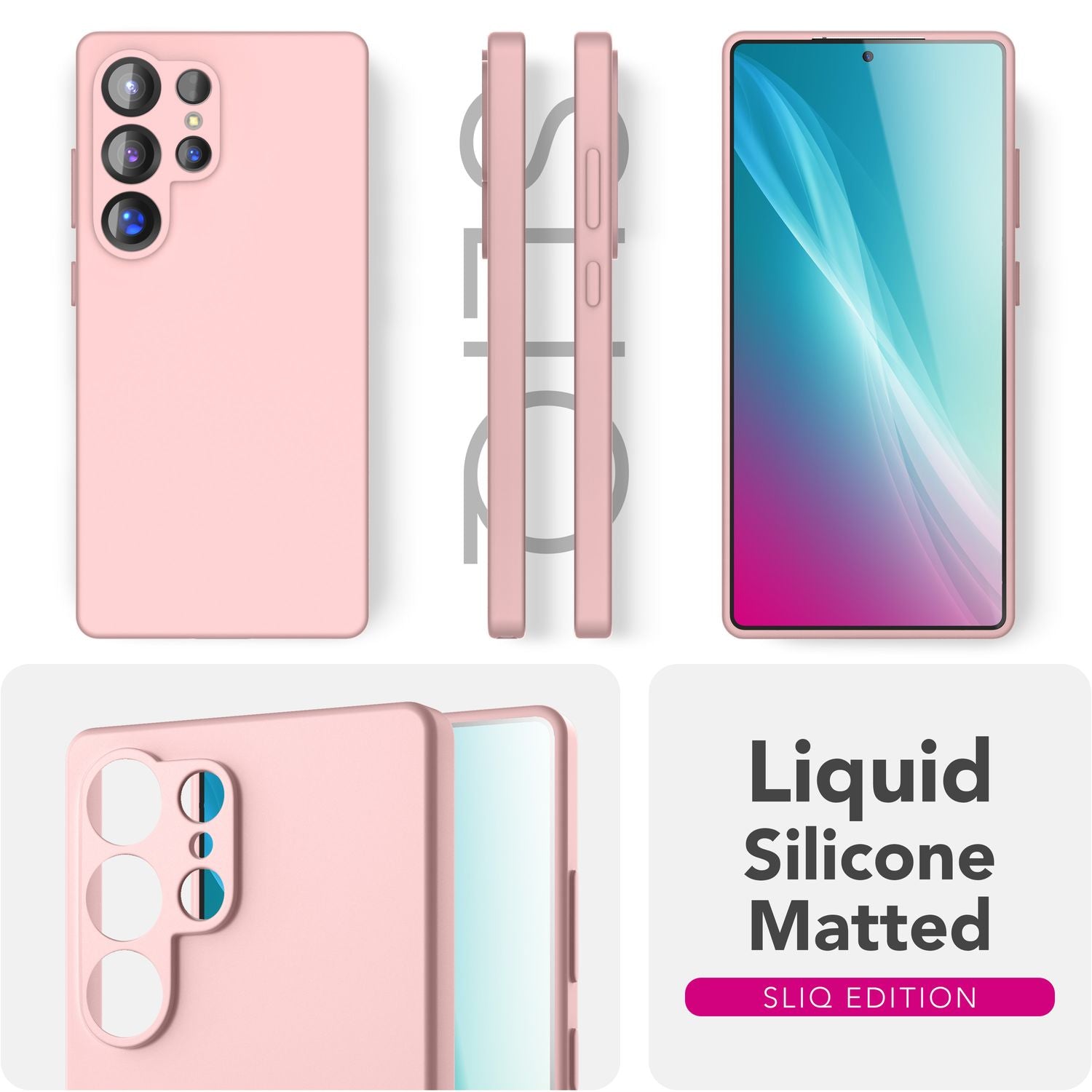 Silikonhülle für Samsung Galaxy S25 Ultra Flüssigsilikon samt-weich abwischbar