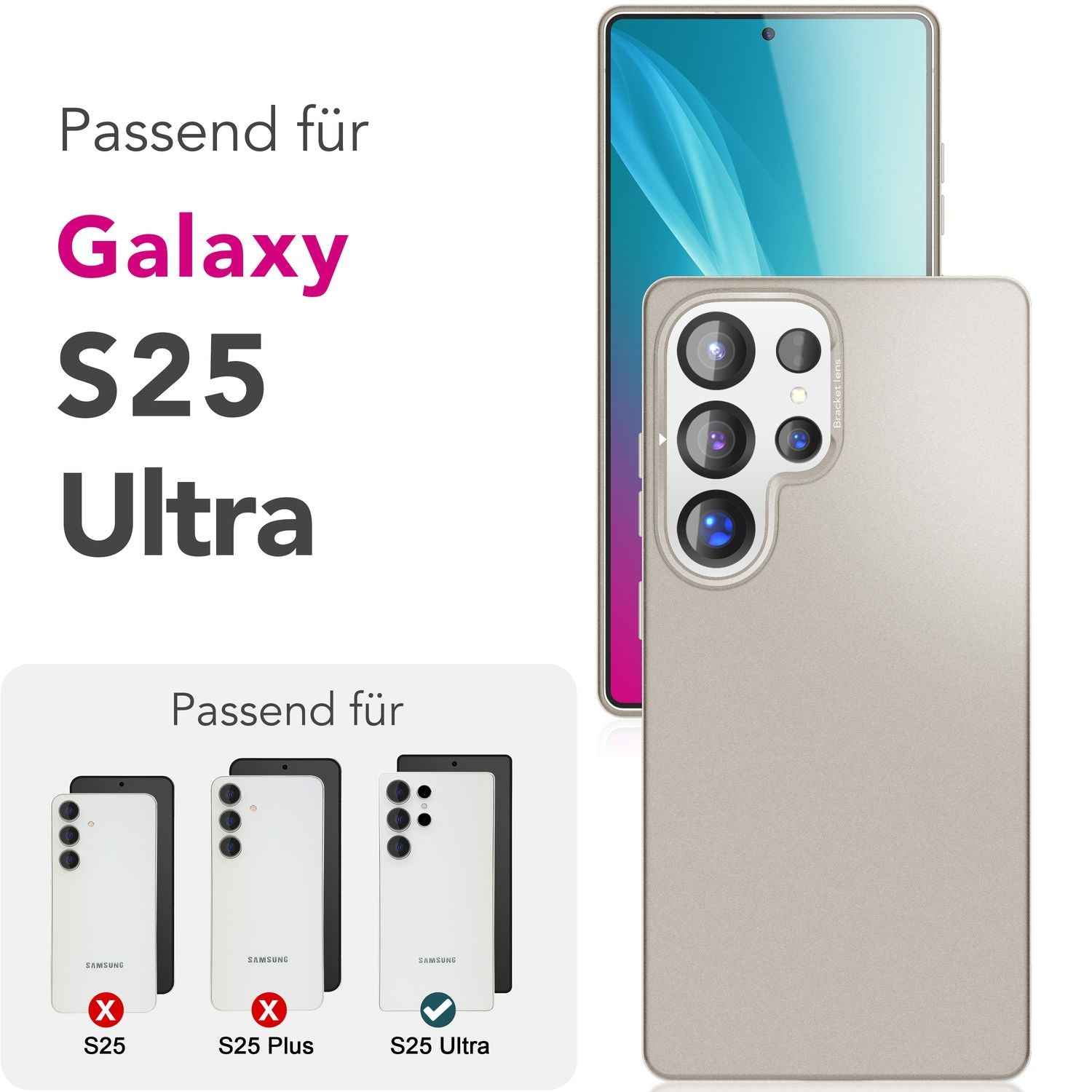 NALIA Overland für Samsung Galaxy S25 Ultra Hülle für MagSafe, Schlankes Hardcase mit Verstecktem Magnet-Ring, Klappbarer Kamera-Ständer, Ultra Dünne Matte Handyhülle