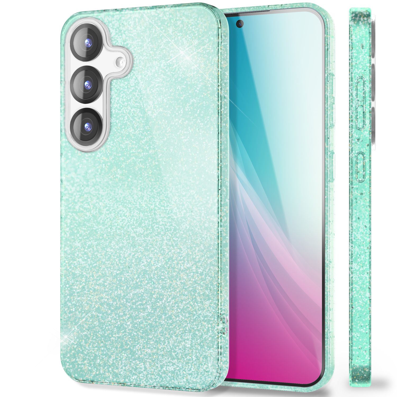 Handyhülle Glitzer für Samsung Galaxy S25 TPU glänzend | NALIA Berlin