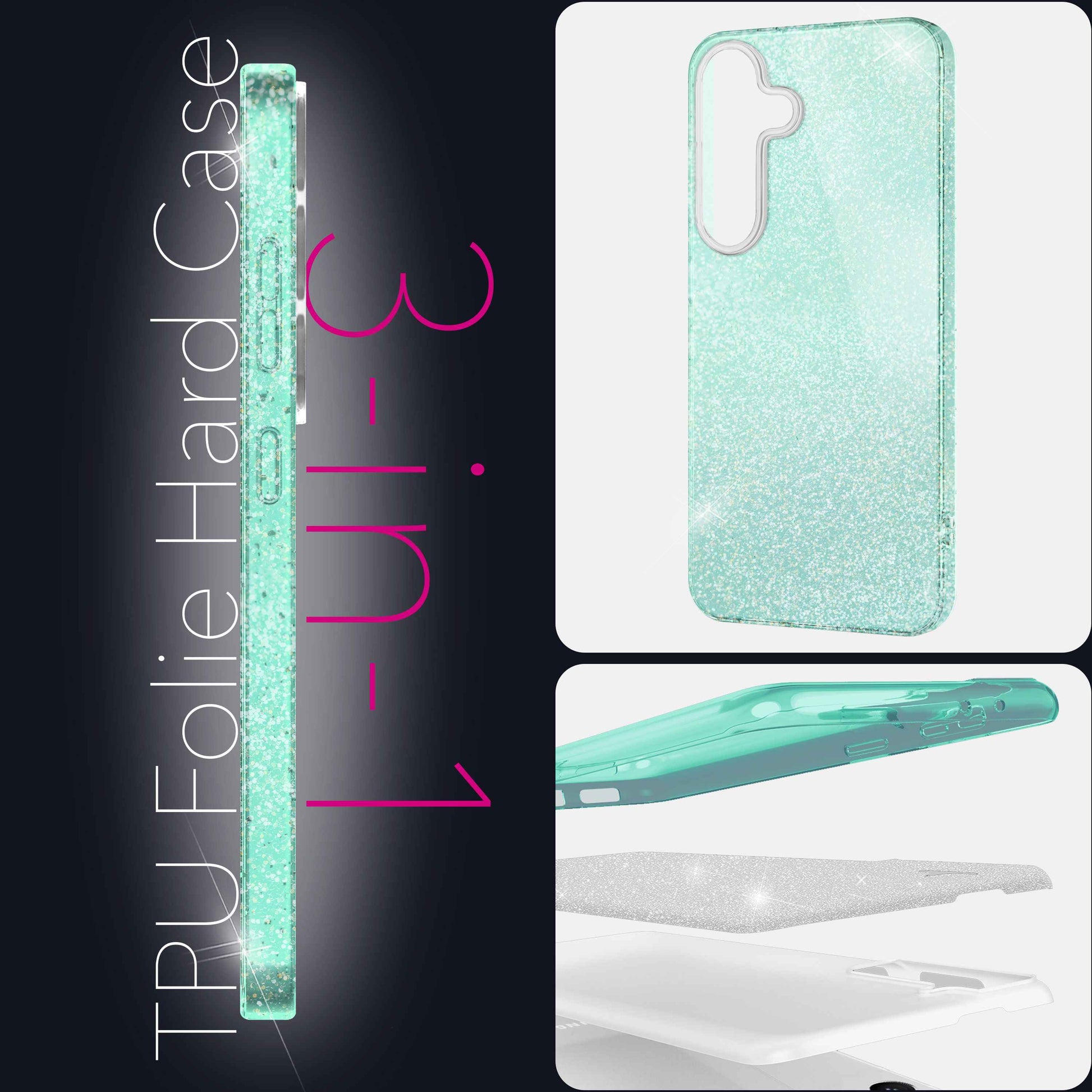 NALIA ShinePop für Samsung Galaxy S25 Hülle, Glänzende Glamour Glitzerhülle, Stabile Funkelnde Silikonhülle, Diamant Strass Glitzer Schutzhülle, Glitter Handyhülle