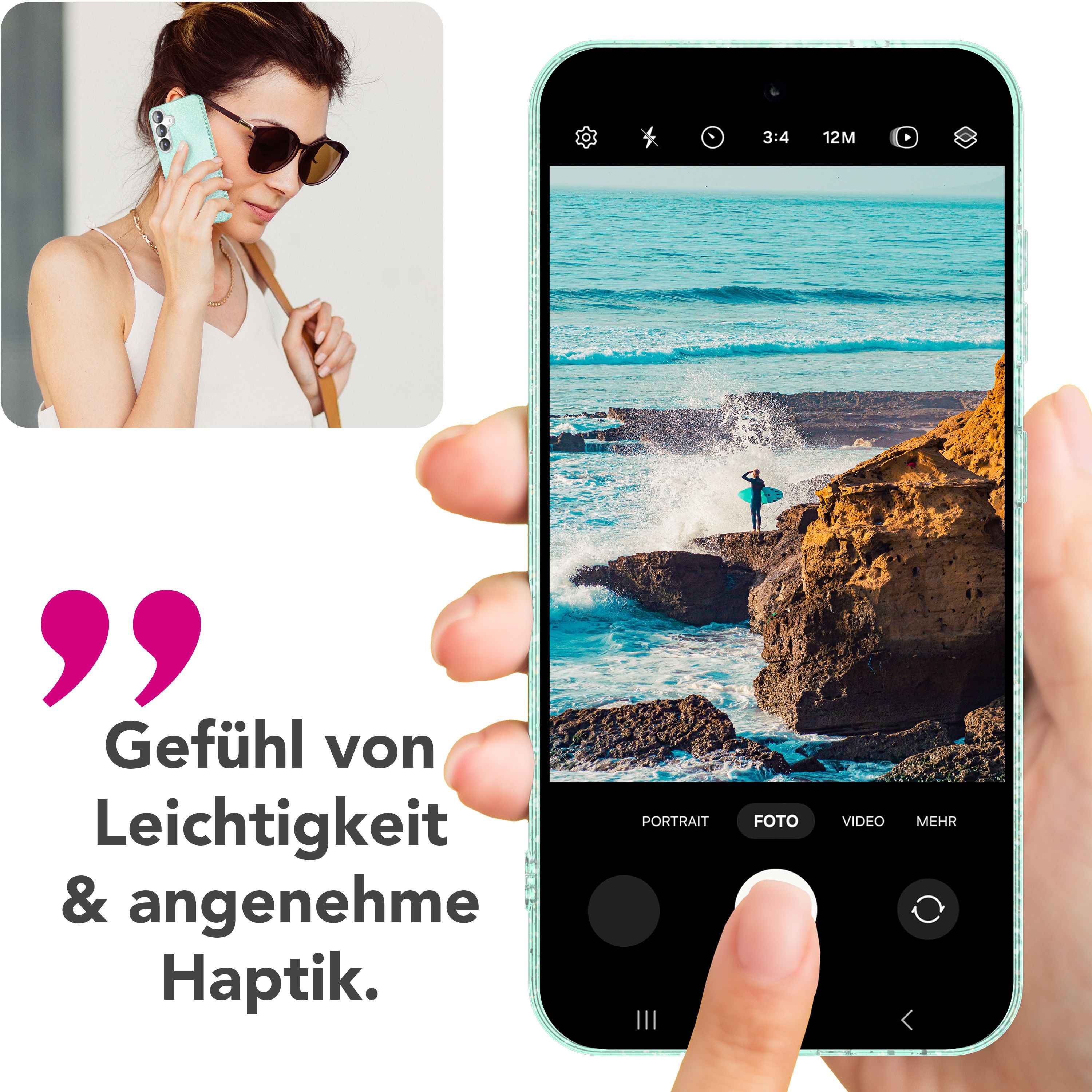 NALIA ShinePop für Samsung Galaxy S25 Hülle, Glänzende Glamour Glitzerhülle, Stabile Funkelnde Silikonhülle, Diamant Strass Glitzer Schutzhülle, Glitter Handyhülle