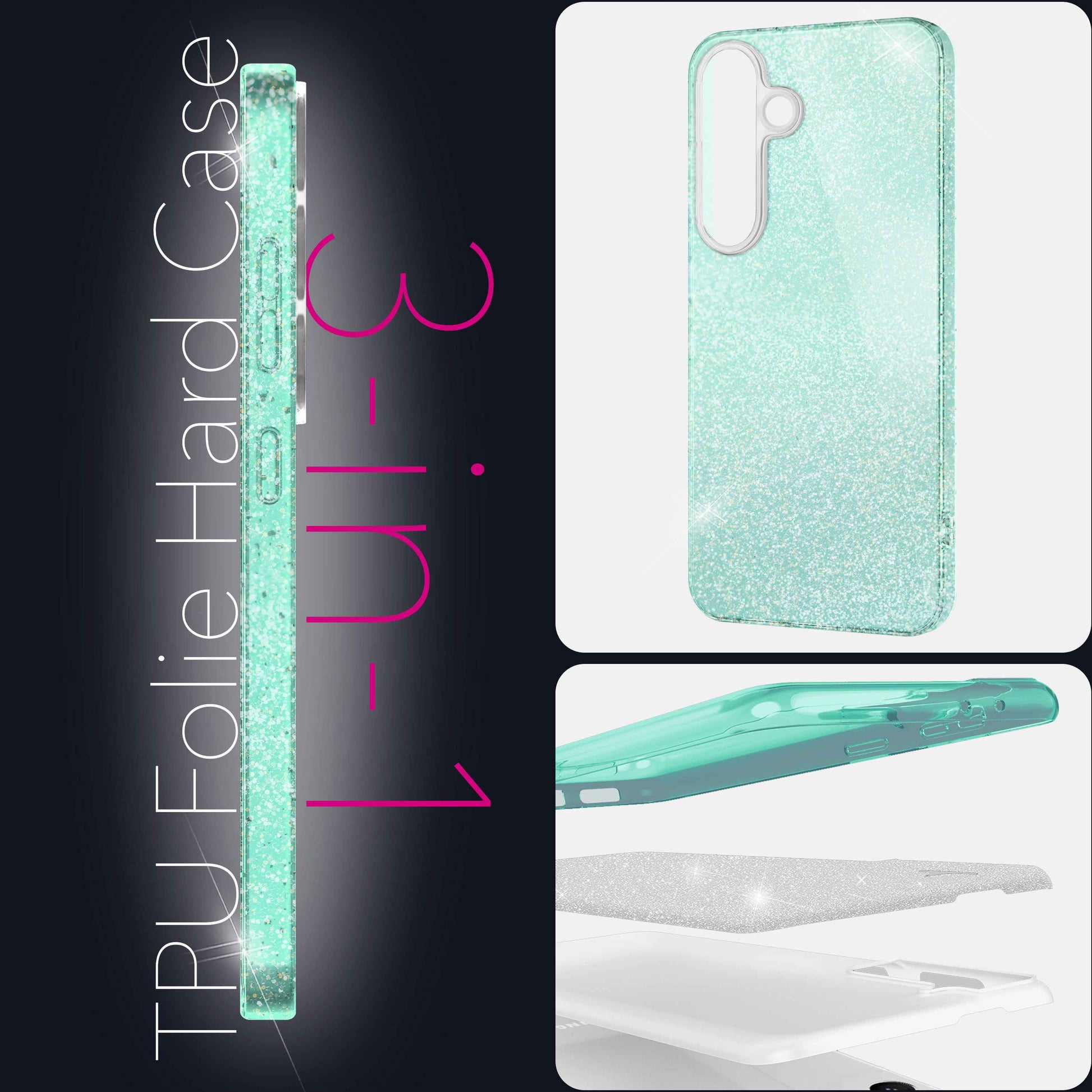 NALIA ShinePop für Samsung Galaxy S25 Hülle, Glänzende Glamour Glitzerhülle, Stabile Funkelnde Silikonhülle, Diamant Strass Glitzer Schutzhülle, Glitter Handyhülle