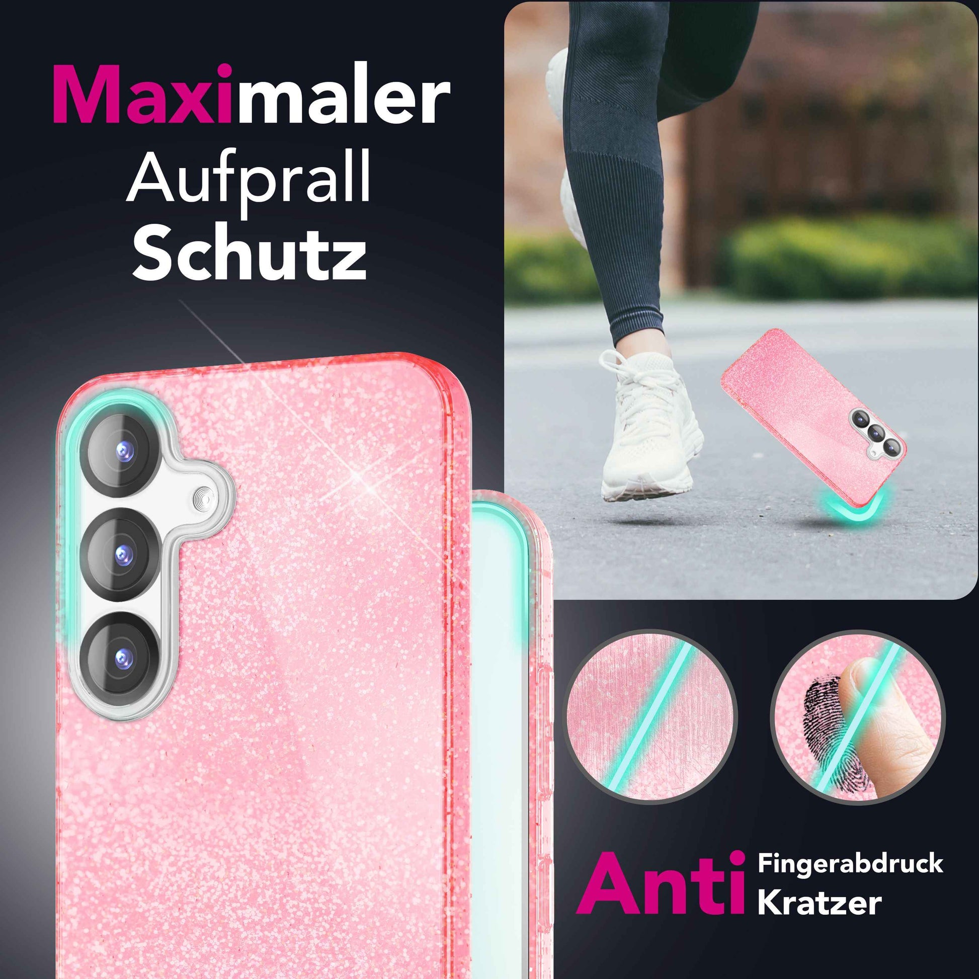 NALIA ShinePop für Samsung Galaxy S25 Hülle, Glänzende Glamour Glitzerhülle, Stabile Funkelnde Silikonhülle, Diamant Strass Glitzer Schutzhülle, Glitter Handyhülle