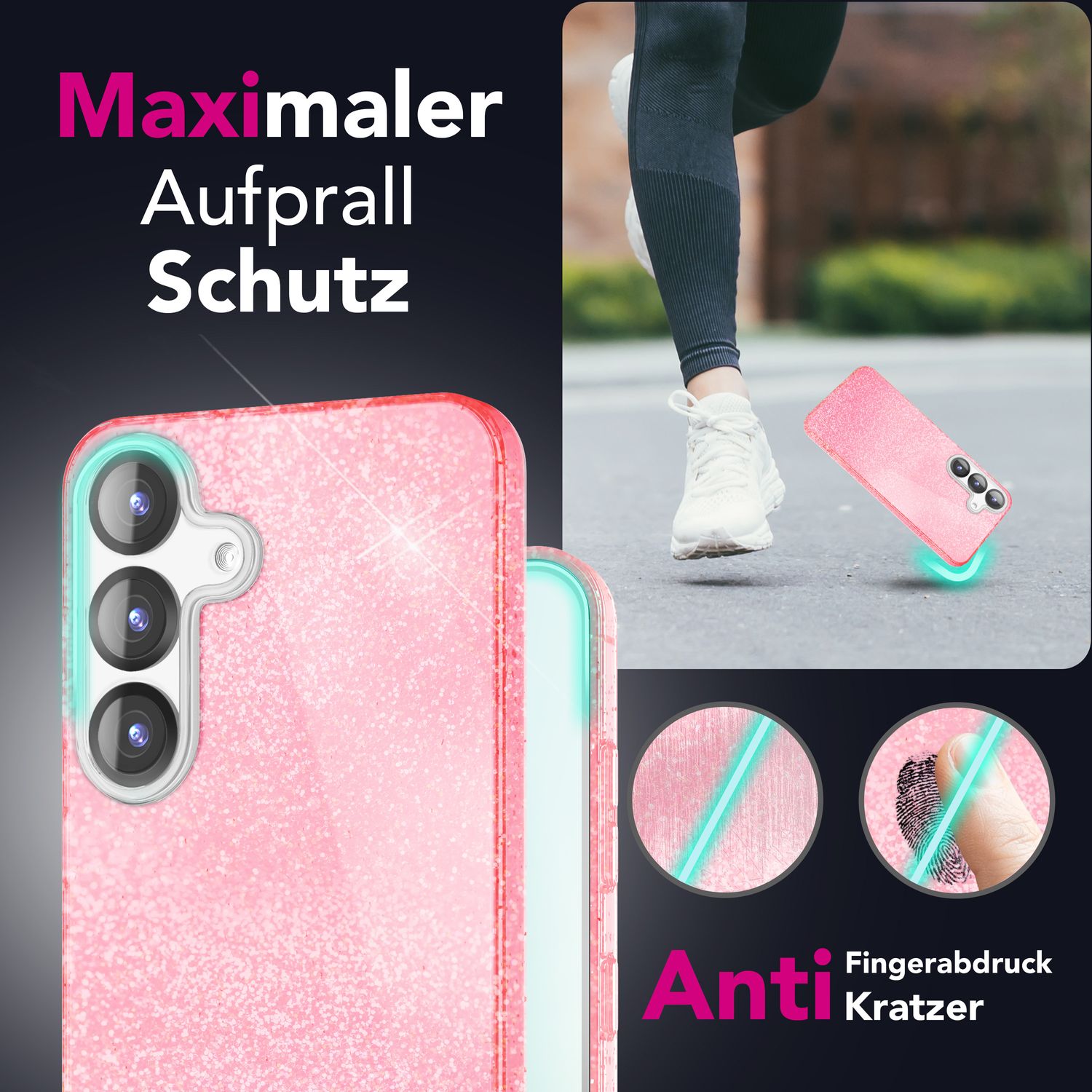 Handyhülle Glitzer für Samsung Galaxy S25 TPU glänzend | NALIA Berlin
