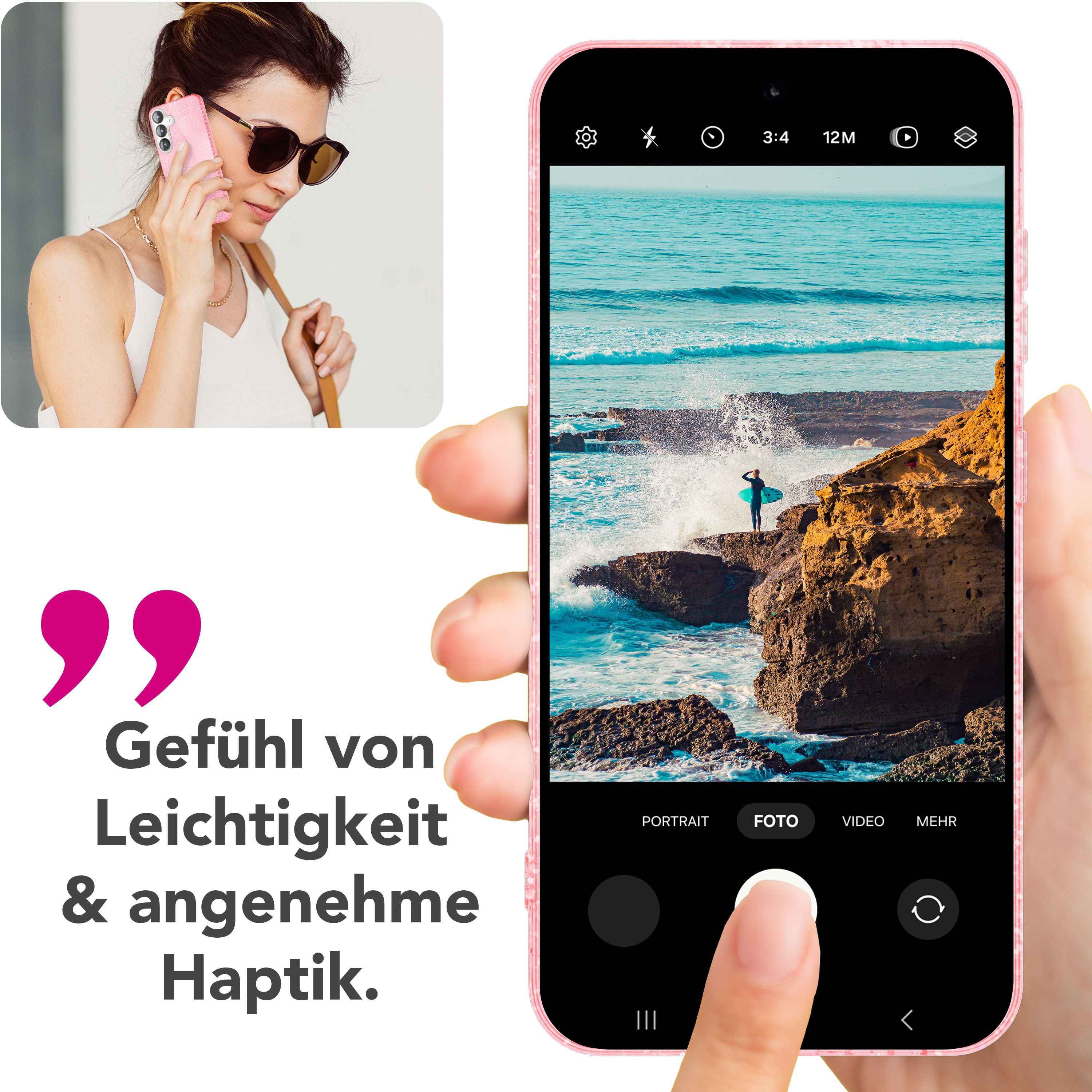 NALIA ShinePop für Samsung Galaxy S25 Hülle, Glänzende Glamour Glitzerhülle, Stabile Funkelnde Silikonhülle, Diamant Strass Glitzer Schutzhülle, Glitter Handyhülle