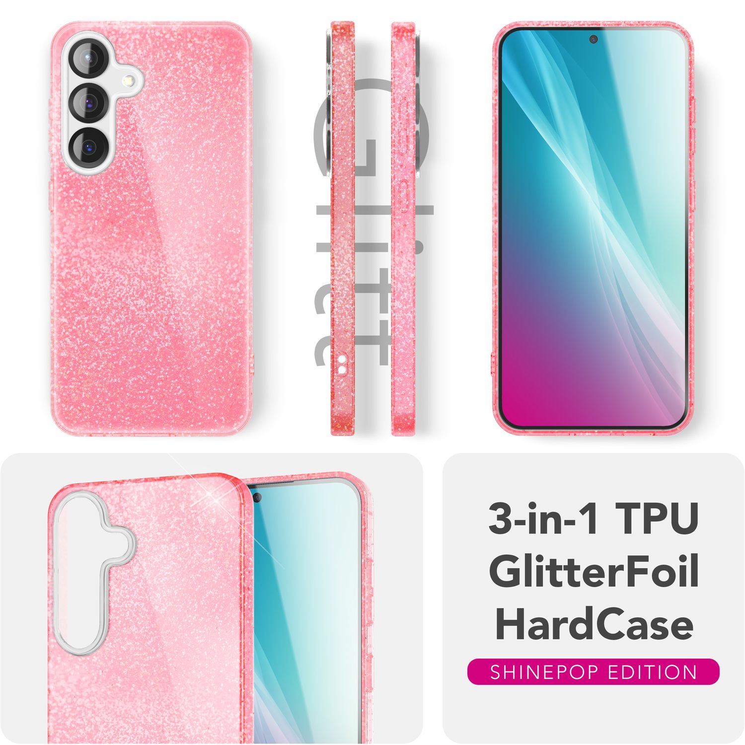 Handyhülle Glitzer für Samsung Galaxy S25 TPU glänzend | NALIA Berlin