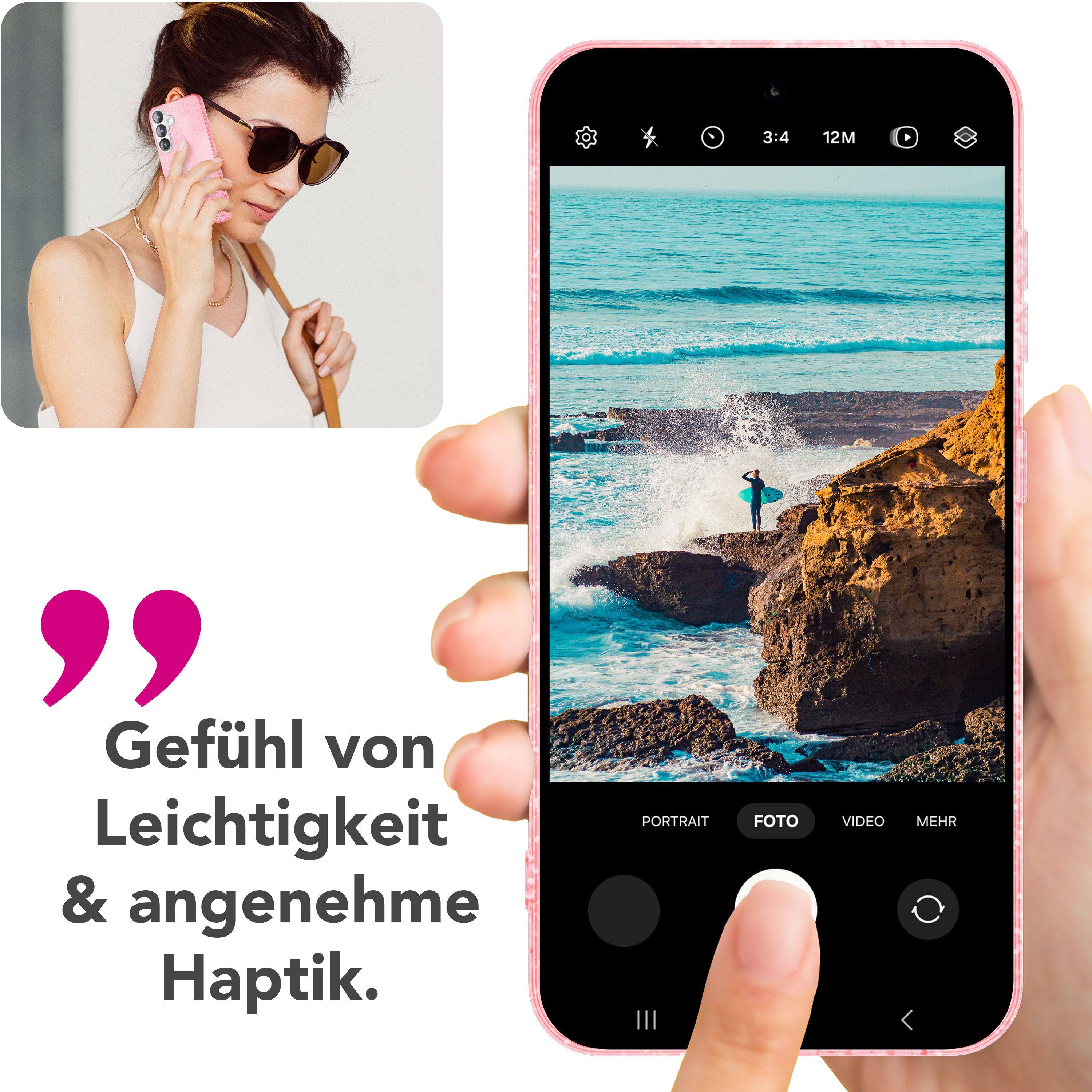 Handyhülle Glitzer für Samsung Galaxy S25 TPU glänzend | NALIA Berlin