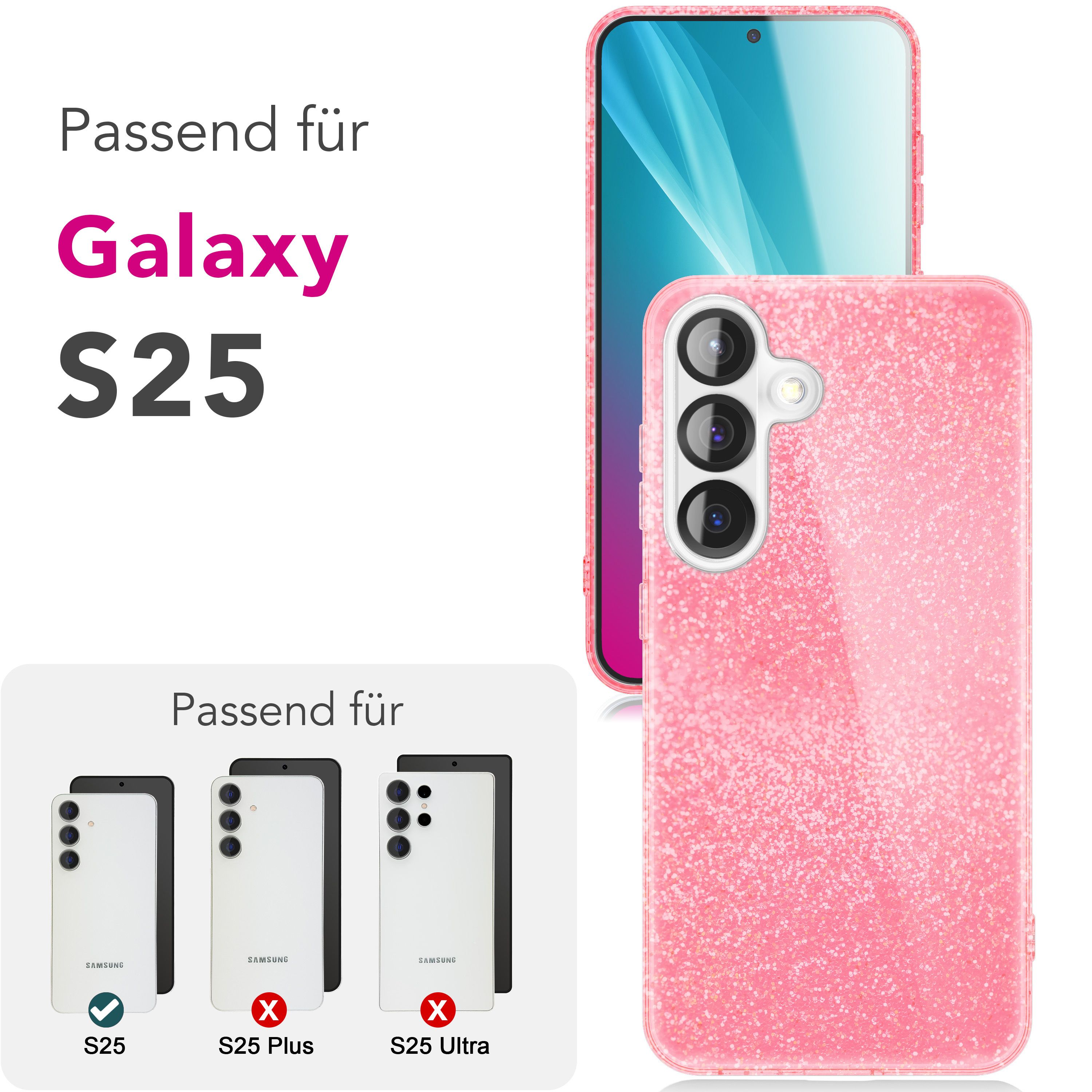 Handyhülle Glitzer für Samsung Galaxy S25 TPU glänzend | NALIA Berlin