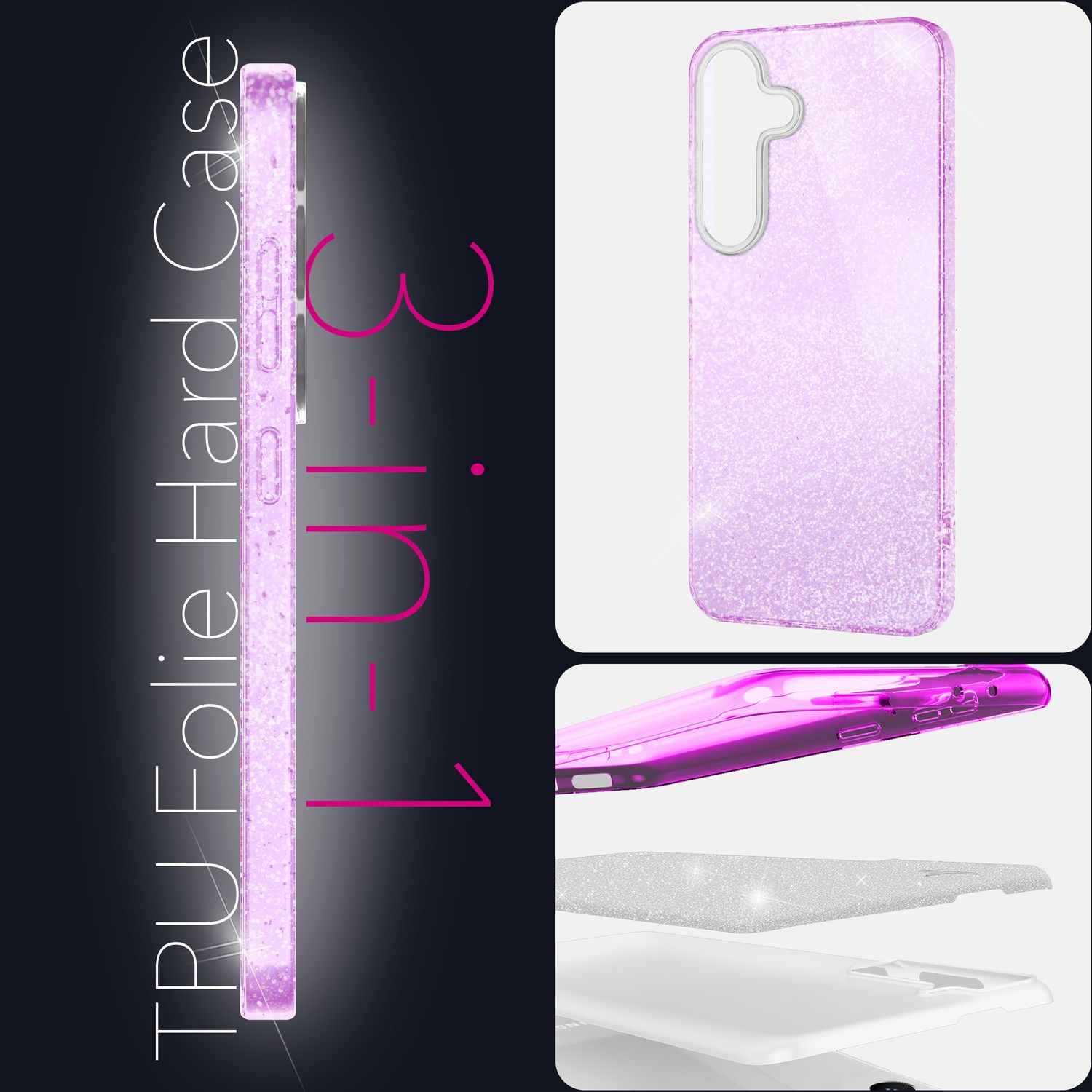 NALIA ShinePop für Samsung Galaxy S25 Plus Hülle, Schillernde Diamant Pailletten Glitzerhülle, Glänzende Robuste Silikon Schutzhülle, Brillante Glitzer Handyhülle