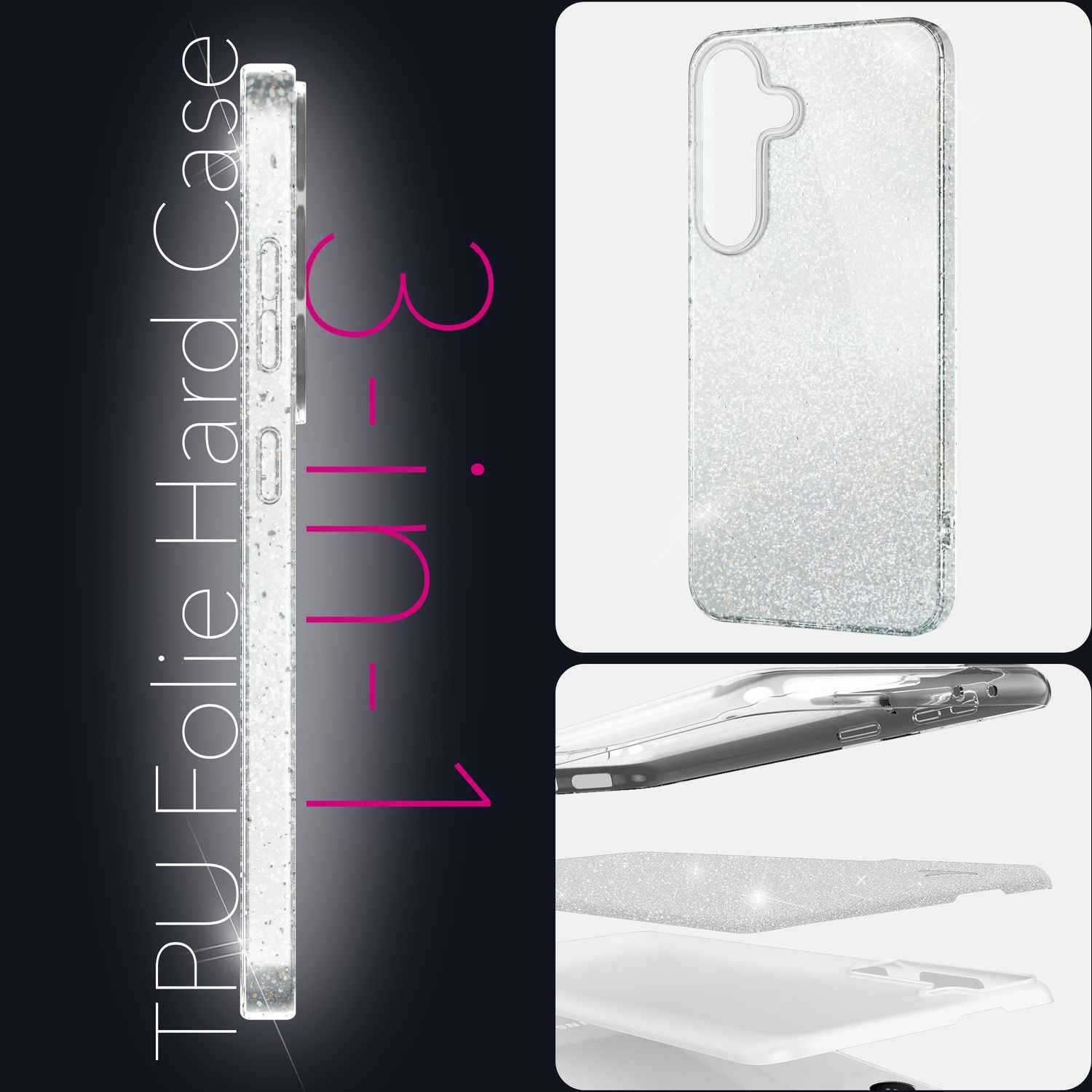 NALIA ShinePop für Samsung Galaxy S25 Plus Hülle, Schillernde Diamant Pailletten Glitzerhülle, Glänzende Robuste Silikon Schutzhülle, Brillante Glitzer Handyhülle