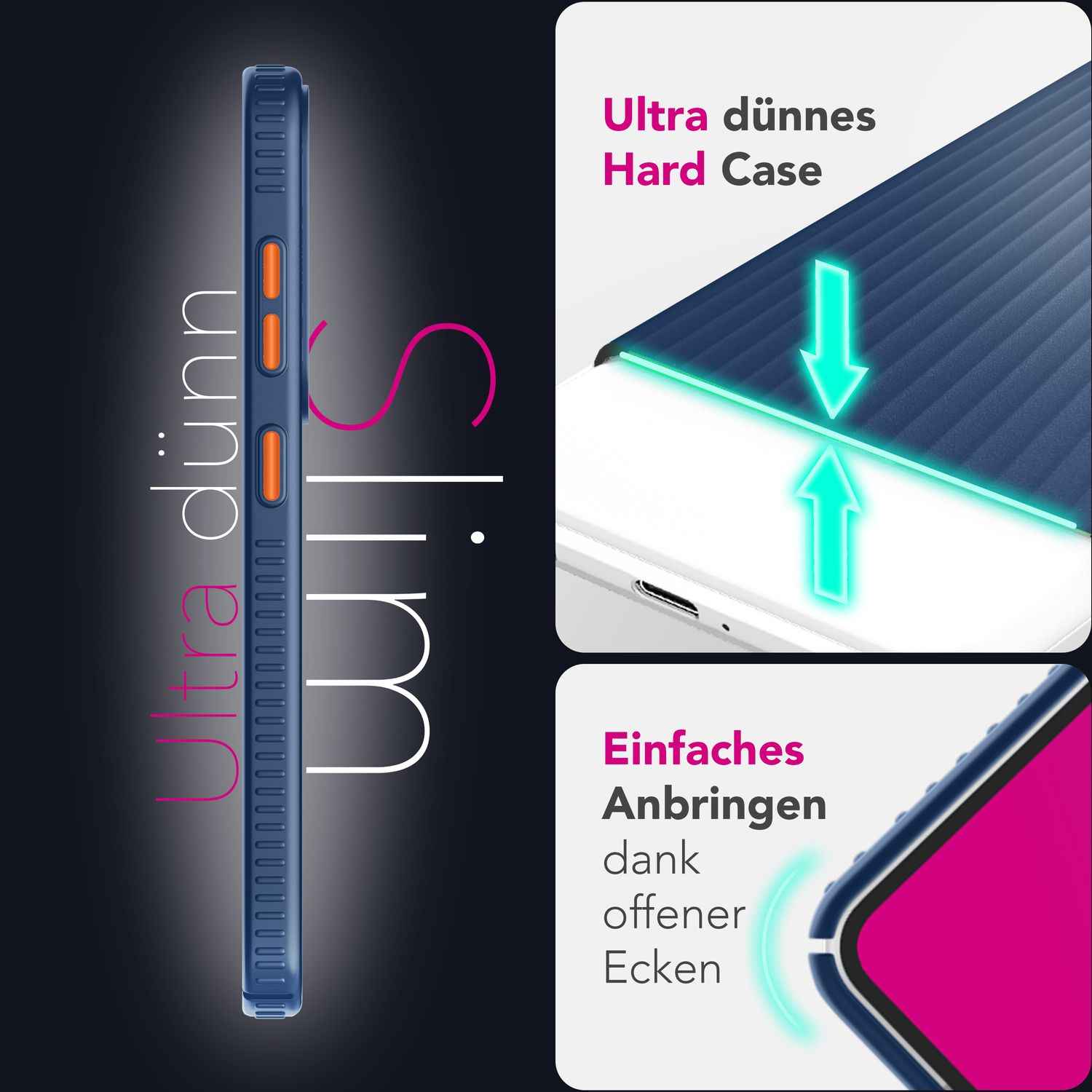 NALIA Nova für Samsung Galaxy S25 Hülle, Ultra-Dünne Harte Schutzhülle mit Wellenstruktur im Metall Look, Rutschfeste Handyhülle mit Fingerabdruck-Resistenz