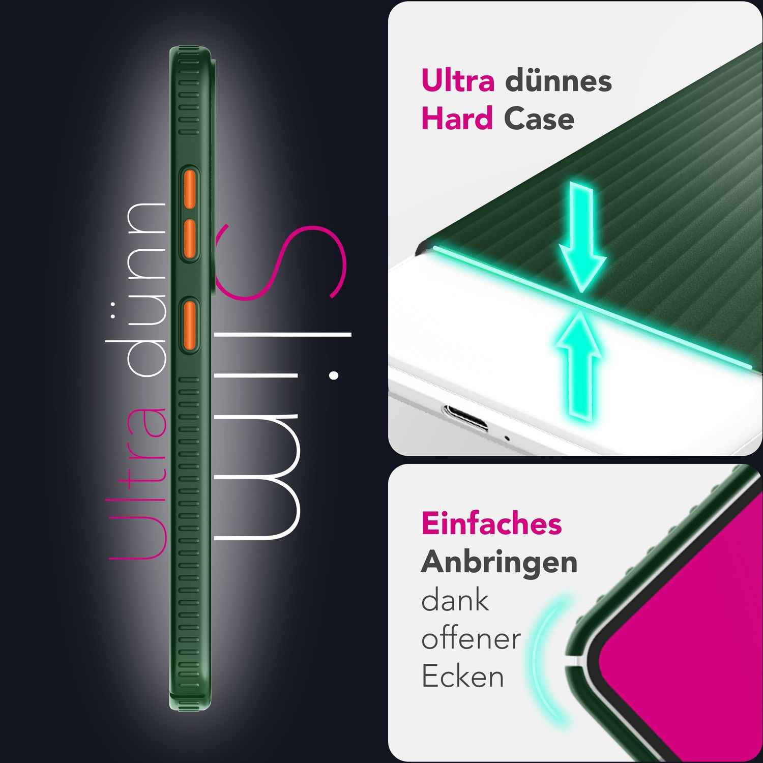 NALIA Nova für Samsung Galaxy S25 Hülle, Ultra-Dünne Harte Schutzhülle mit Wellenstruktur im Metall Look, Rutschfeste Handyhülle mit Fingerabdruck-Resistenz