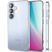 NALIA Blyss für Samsung Galaxy S25 Hülle, Kristall-Klare Schutzhülle mit kratzfester harter Rückseite und Anti-Schock Silikon-Rahmen, Transparente Handyhülle mit Anti-Gelb Effekt