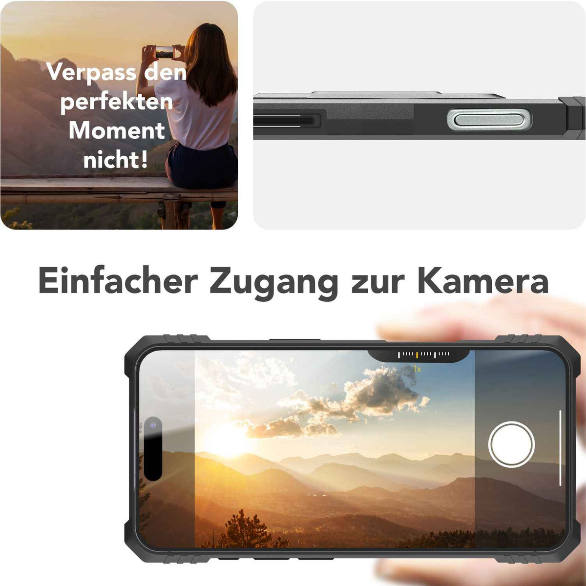 NALIA Granite für iPhone 16 Pro Max Hülle [für MagSafe], Ultra Robuster Panzerschutz, Starker Magnetring, Stoßfest & Bruchsicher, Kamera-Ständer, Armor Case
