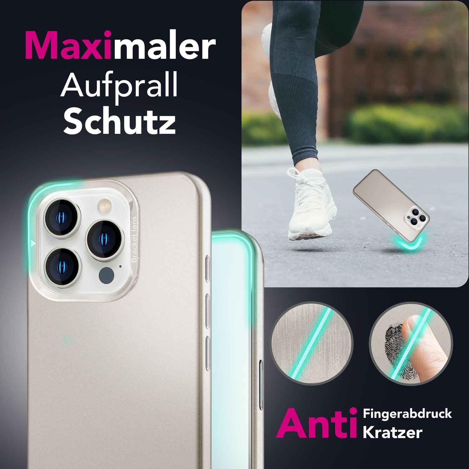 NALIA Overland für iPhone 16 Pro Hülle [für MagSafe], Ultra-Dünnes Hardcase, Unsichtbarer Magnetring, Kamera-Ständer, Mattes Finish, Leicht & Schlank, Schutzhülle