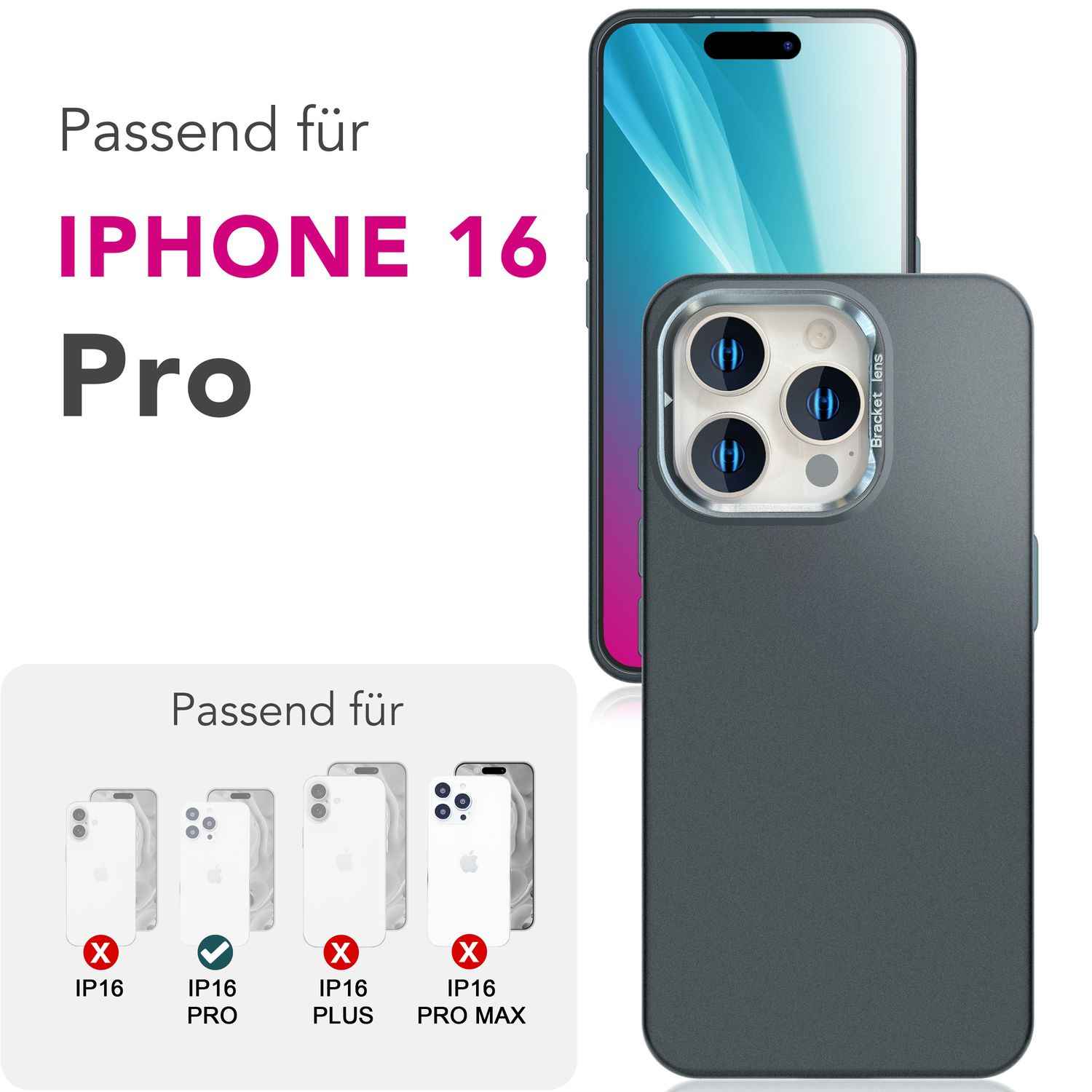NALIA Overland für iPhone 16 Pro Hülle [für MagSafe], Ultra-Dünnes Hardcase, Unsichtbarer Magnetring, Kamera-Ständer, Mattes Finish, Leicht & Schlank, Schutzhülle